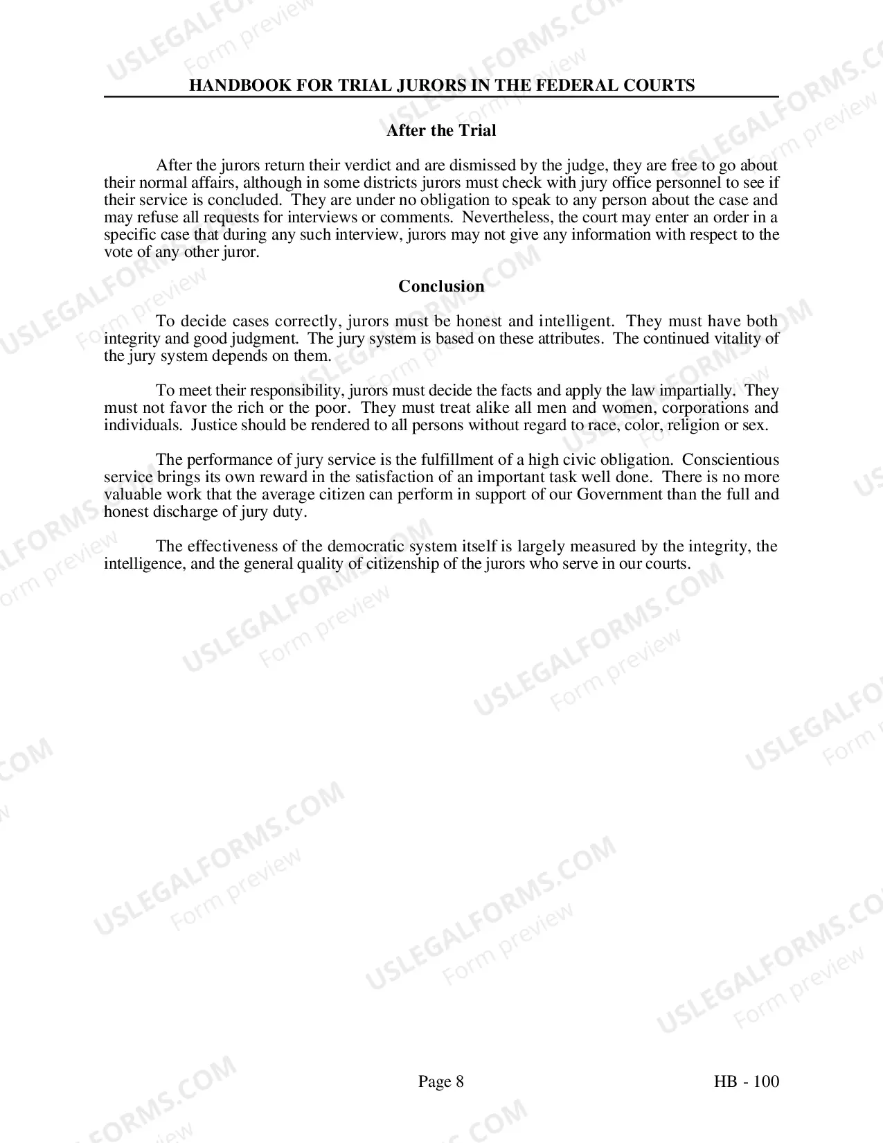 Preview Trial Jury Handbook
