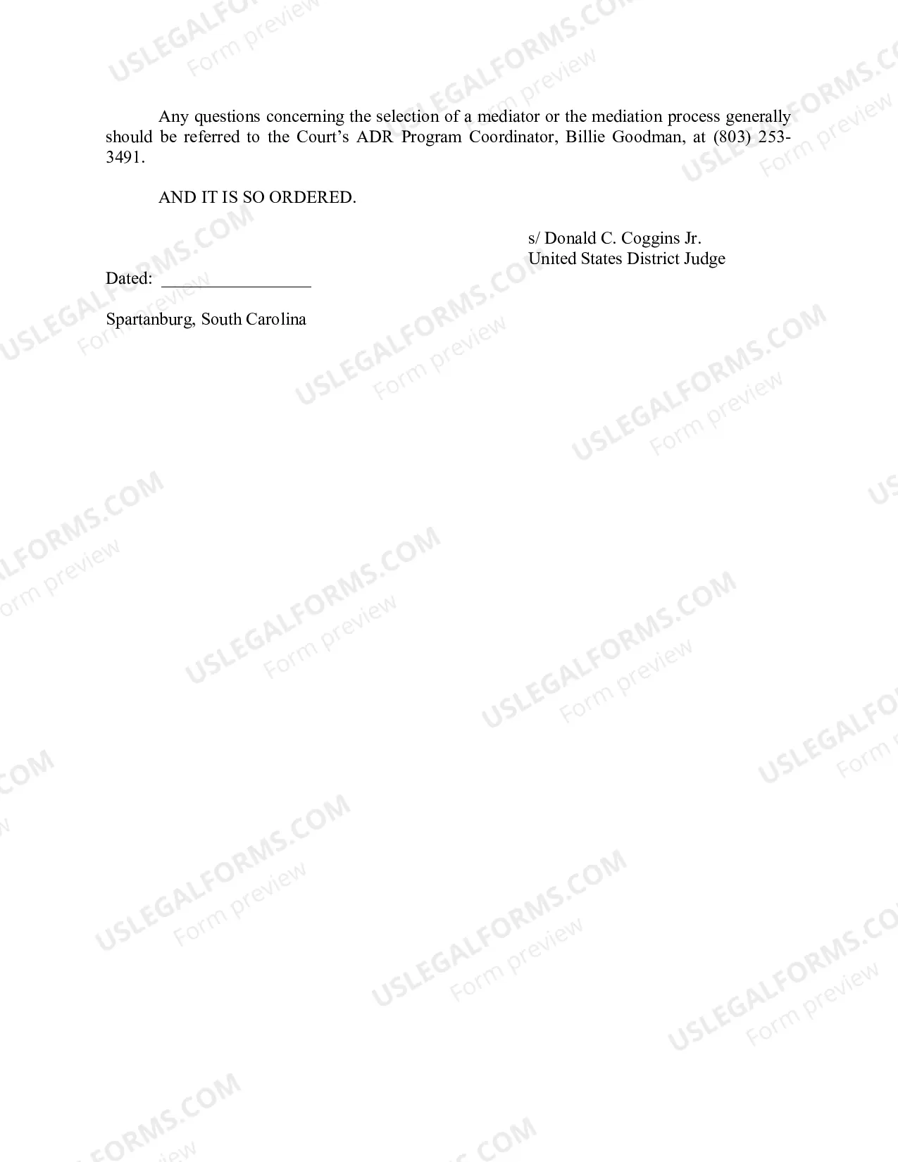 Preview Coggins Mediation Order (Word)