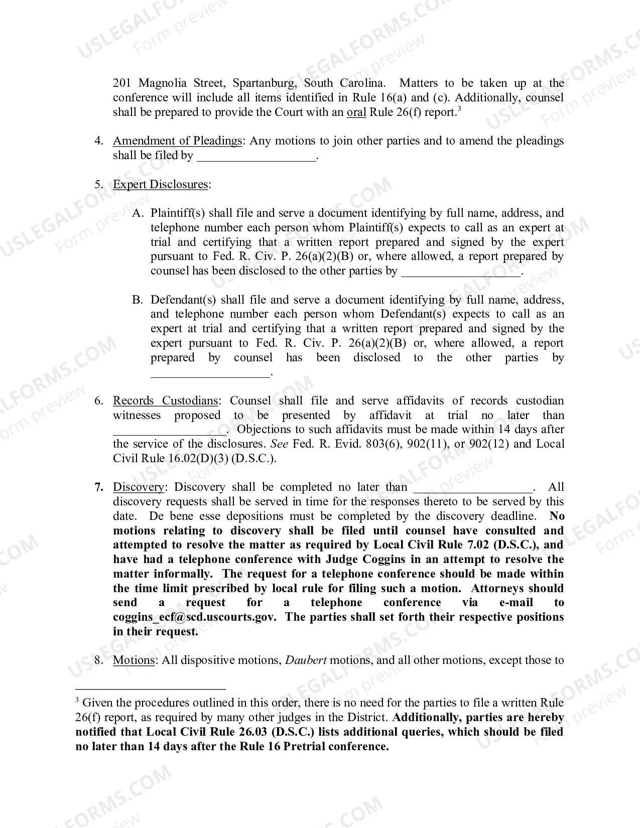 Preview Coggins Amended Scheduling Order (Word)