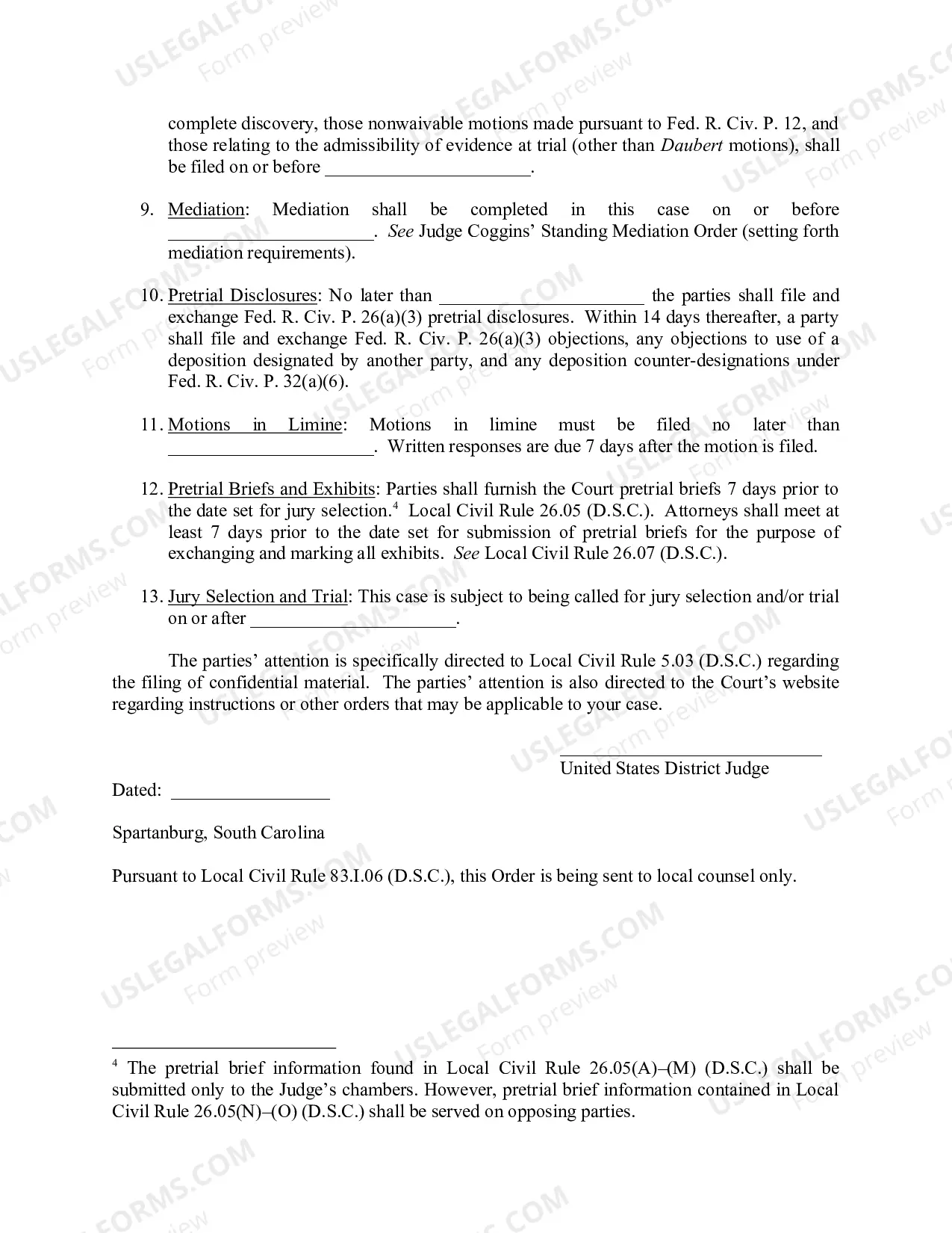 Preview Coggins Amended Scheduling Order (Word)