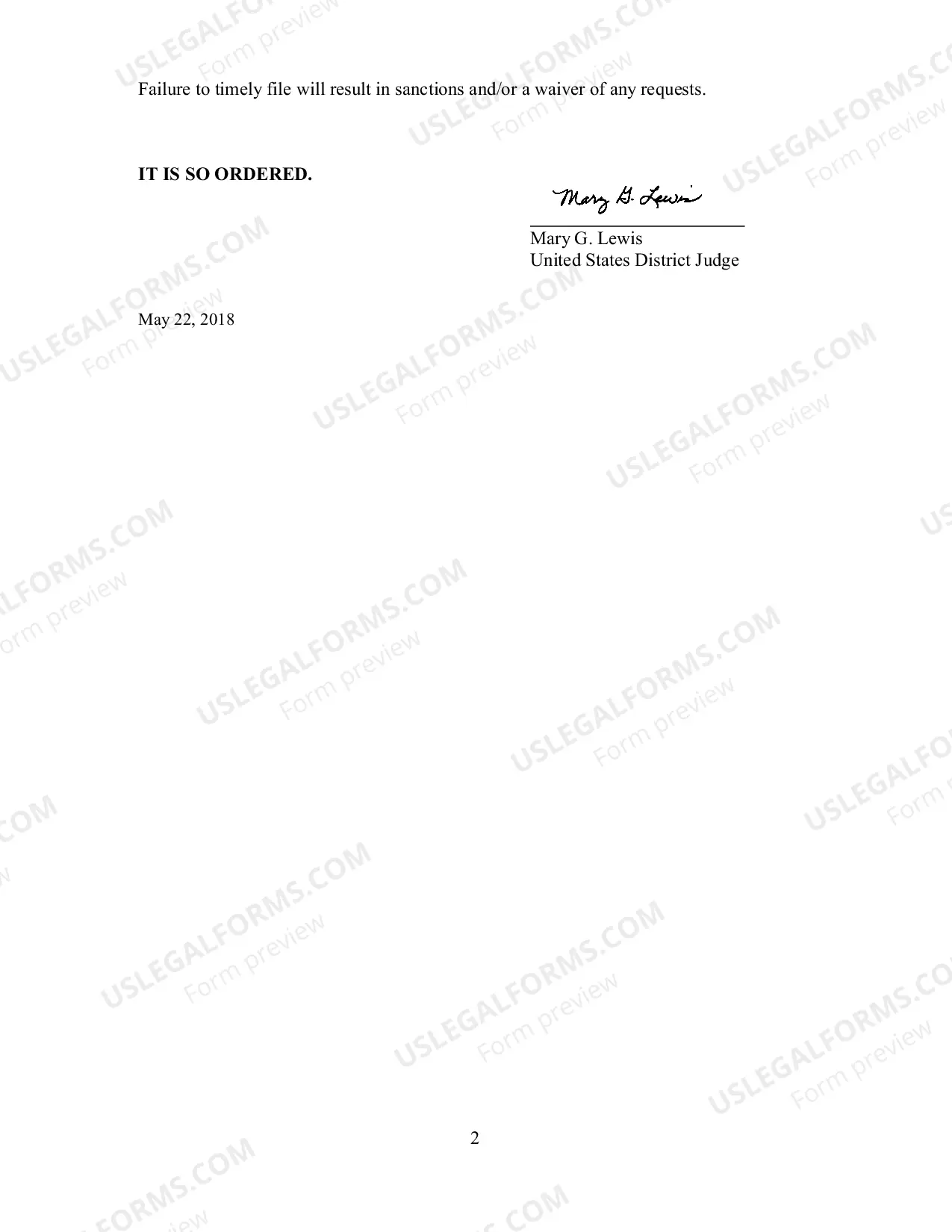 Preview Lewis Standing Order for Criminal Cases
