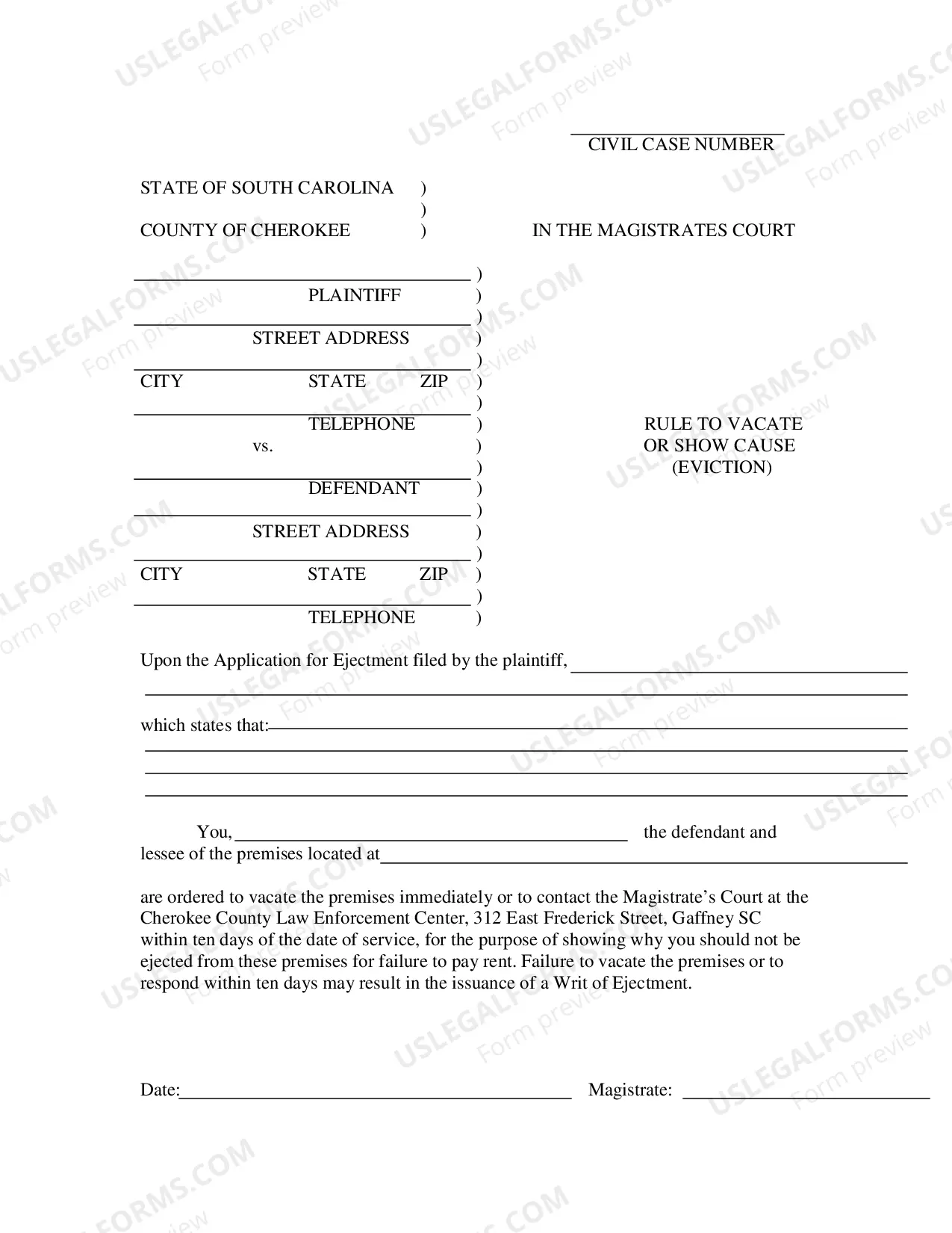 Preview Application For Ejectment (Eviction)