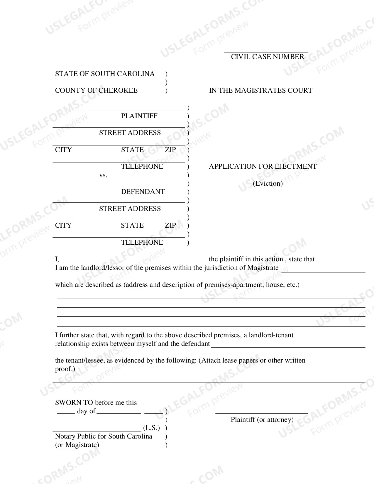 Preview Application For Ejectment (Eviction)