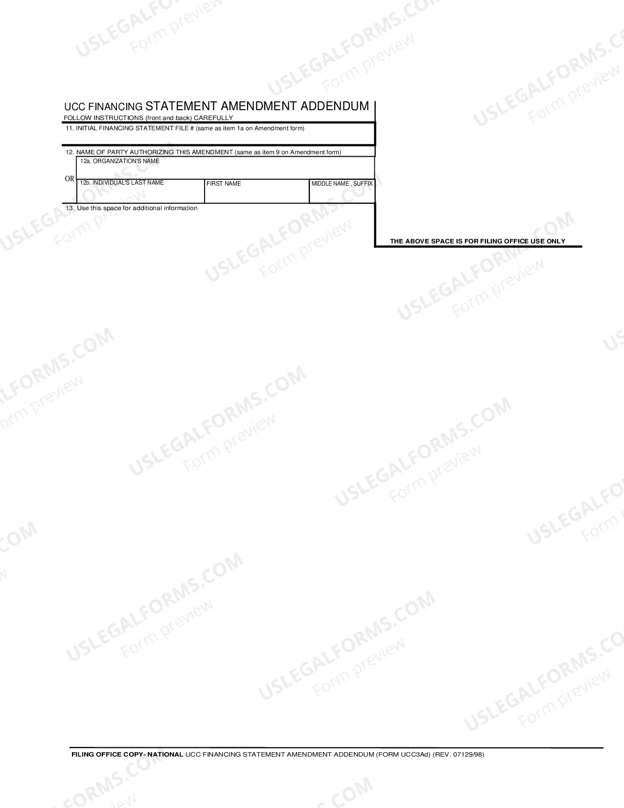Preview UCC Financing Statement Amendment