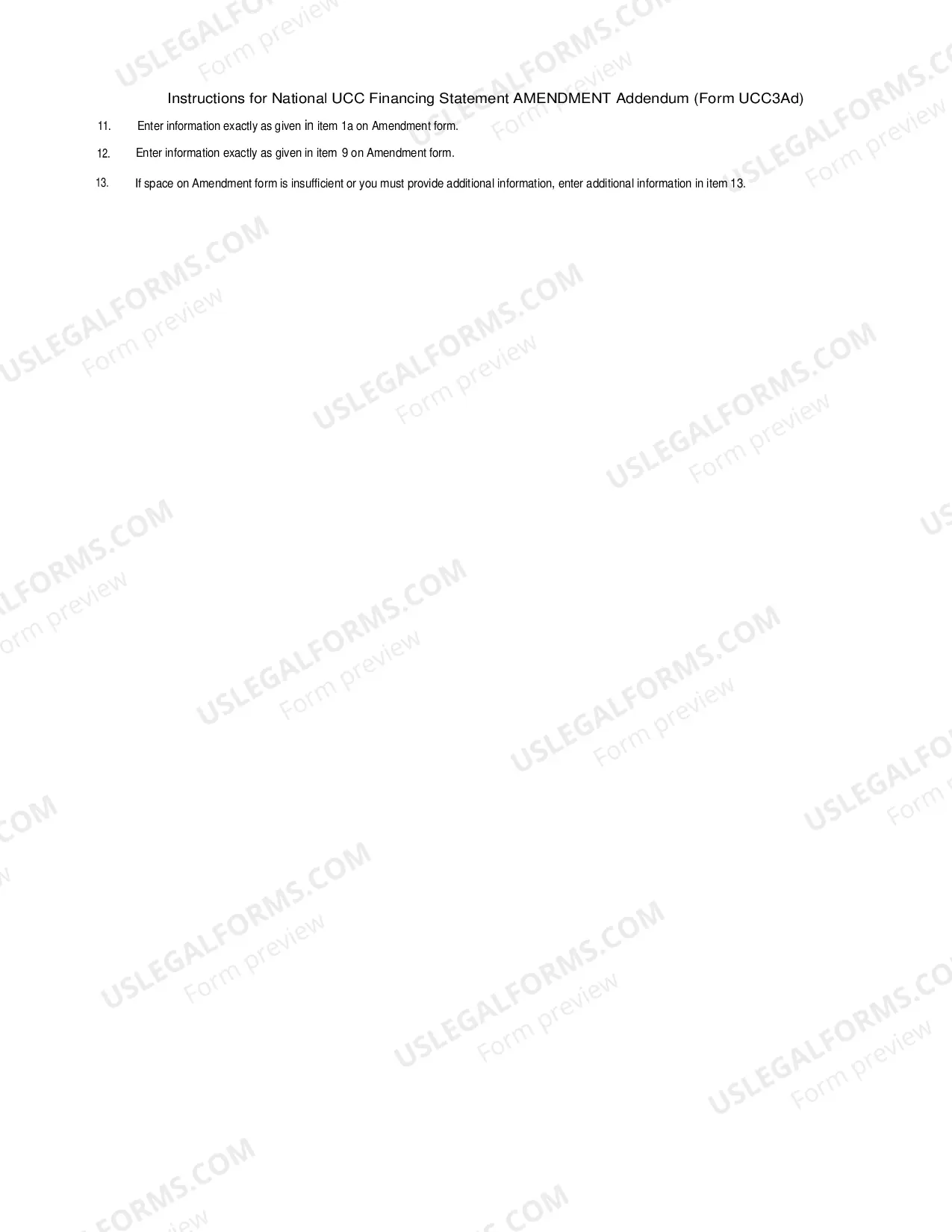 Preview UCC Financing Statement Amendment