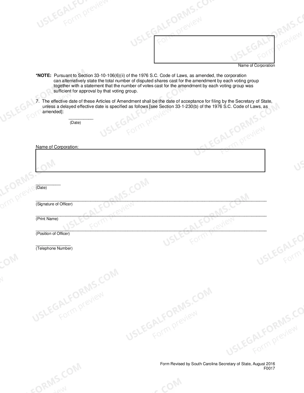 Preview Articles of Amendment Benefit Corporation