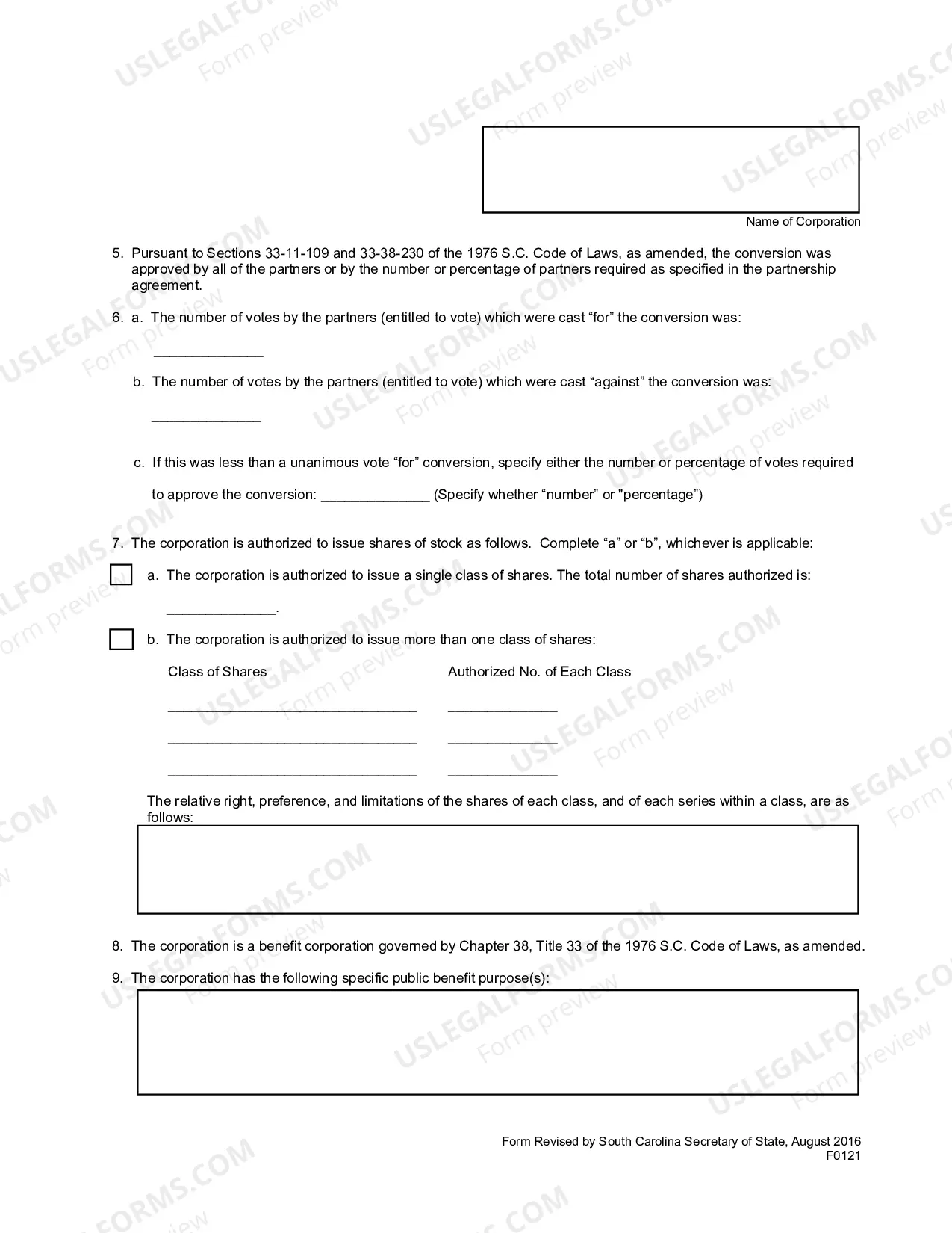 Preview Conversion of A Partnership Or Limited Partnership To A Benefit Corporation