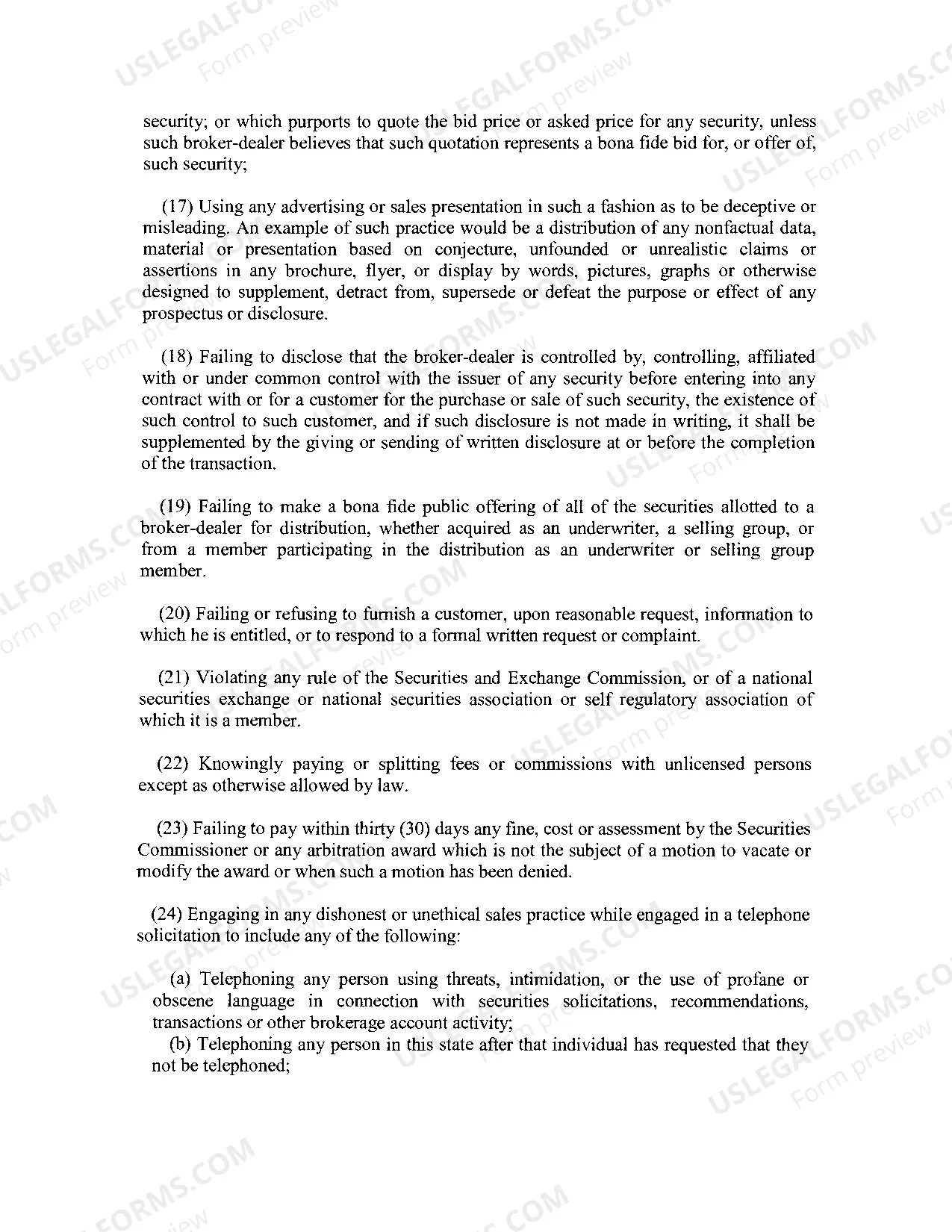 Preview Dishonest or Unethical Practices
