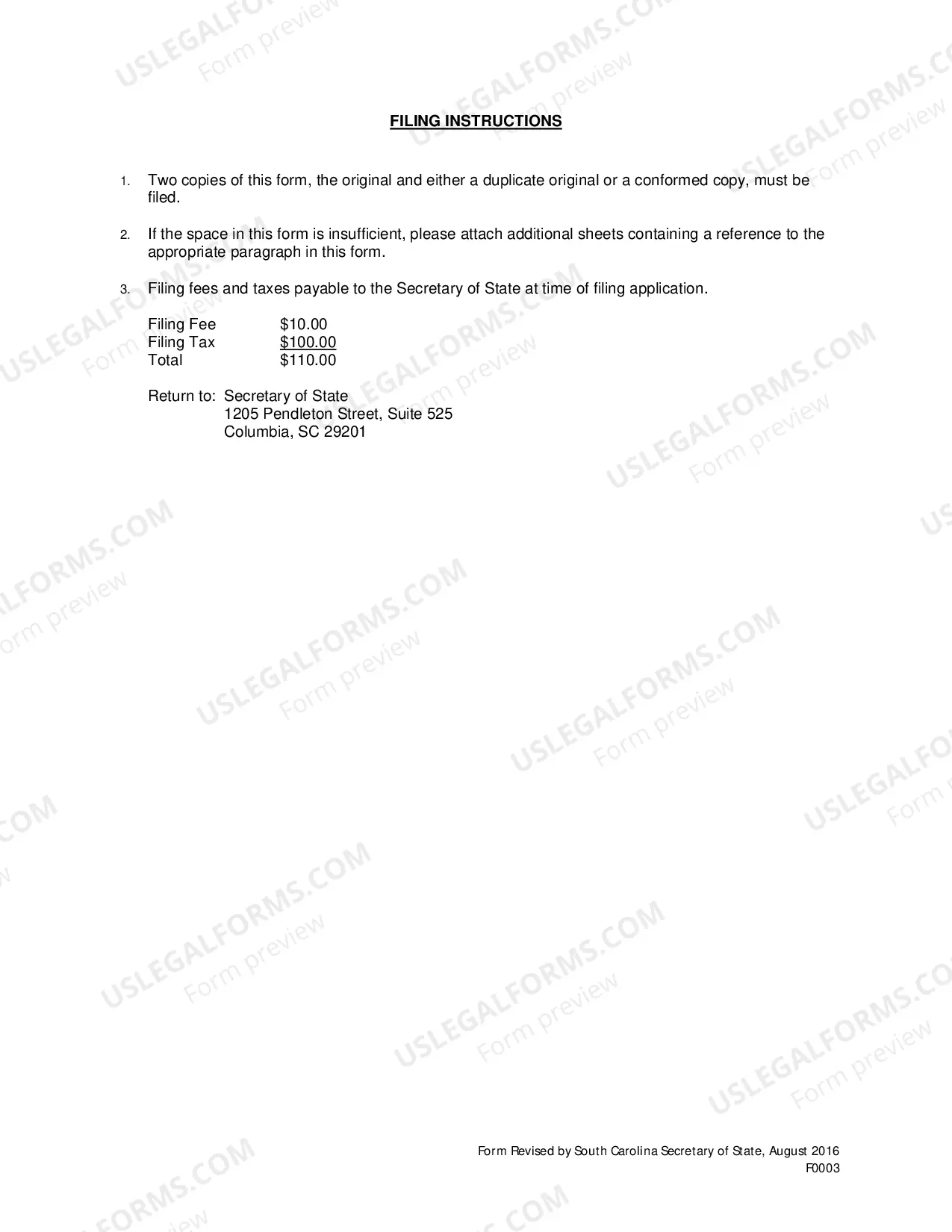 Preview Articles of Amendment (Domestic Corp)