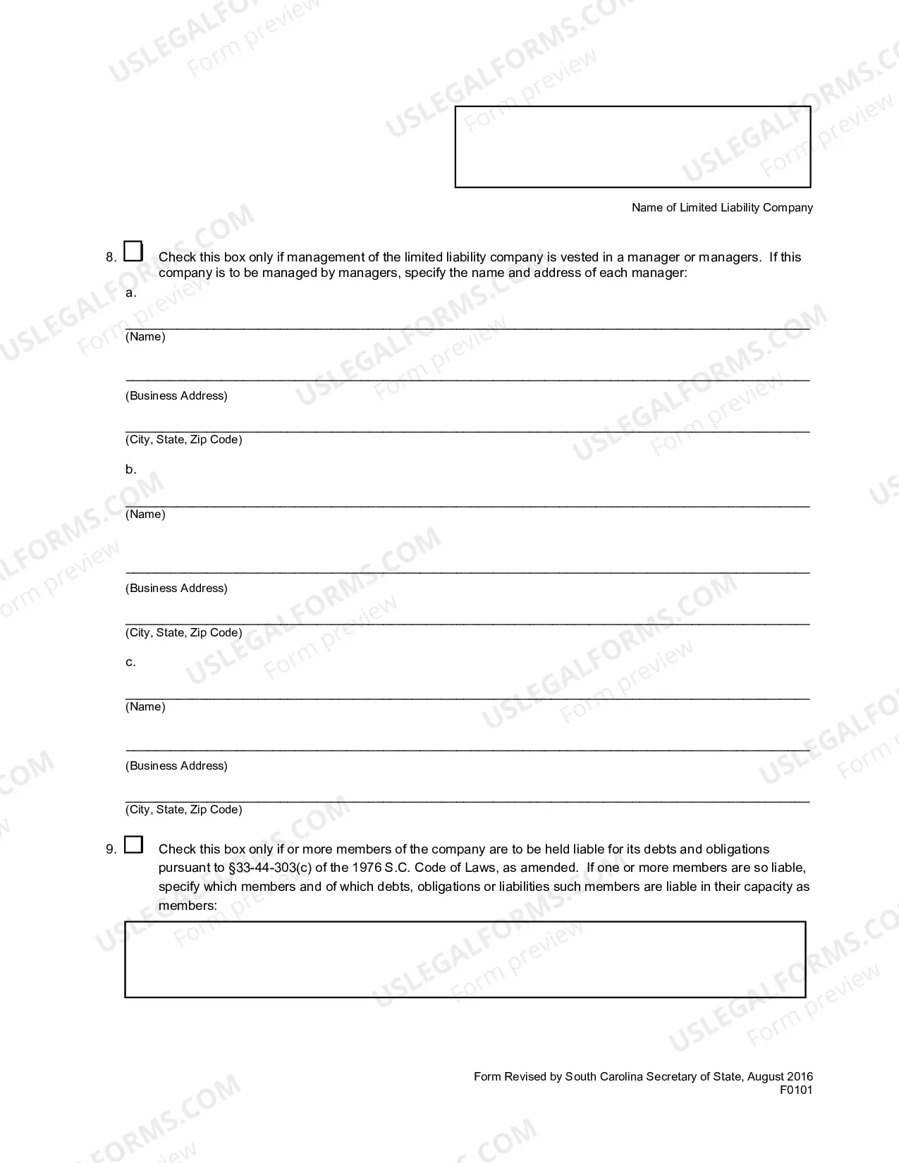 Preview Articles of Conversion - Corporation To LLC