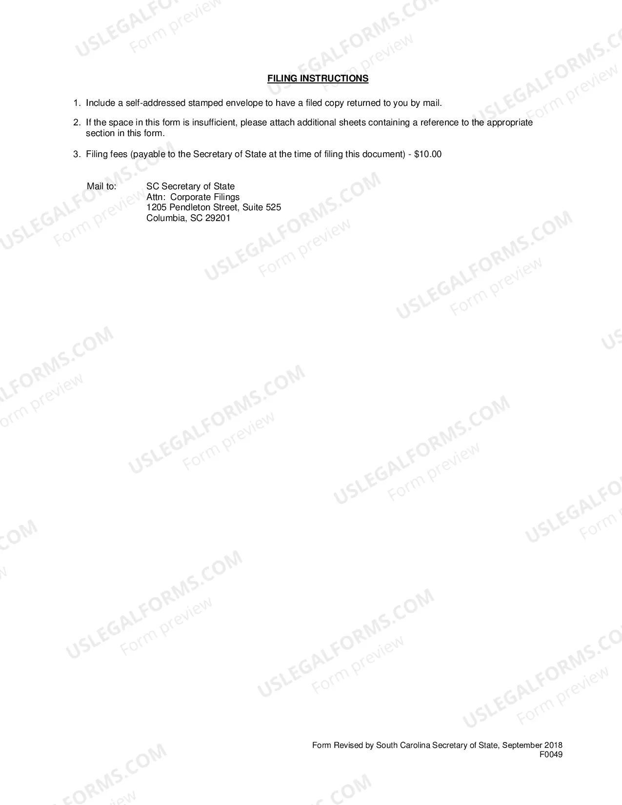 Preview Articles of Dissolution (Domestic Corp)