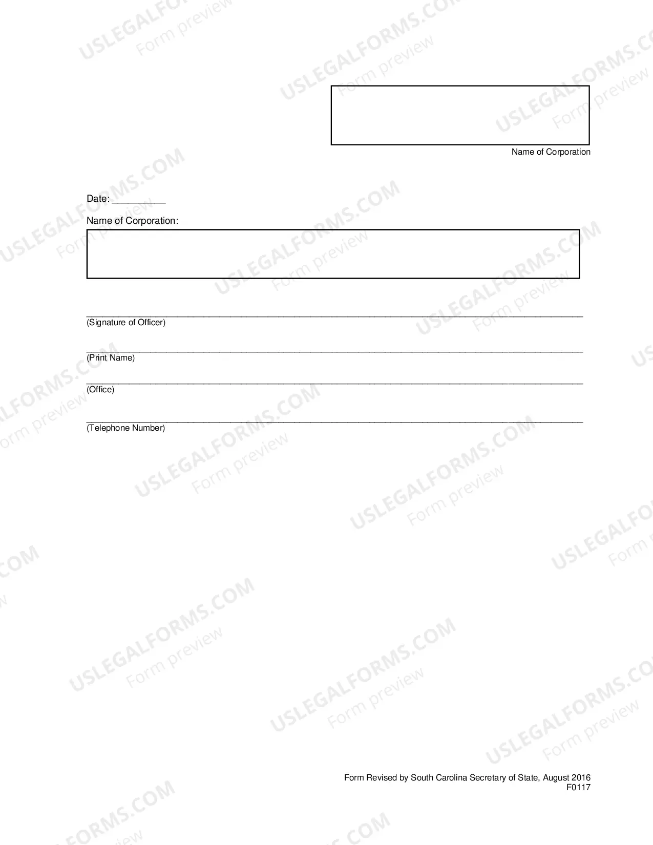Preview Application For Amended Certificate of Authority To Transact Business