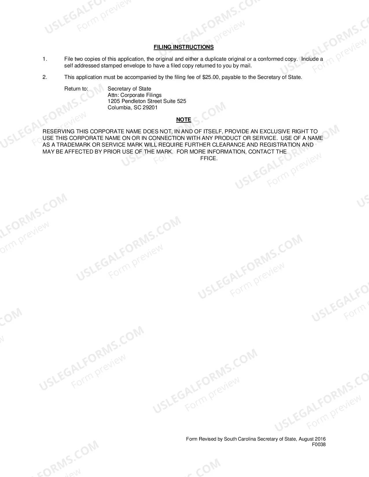 Preview Application To Reserve Limited Liability Company Name (Domestic LLC)