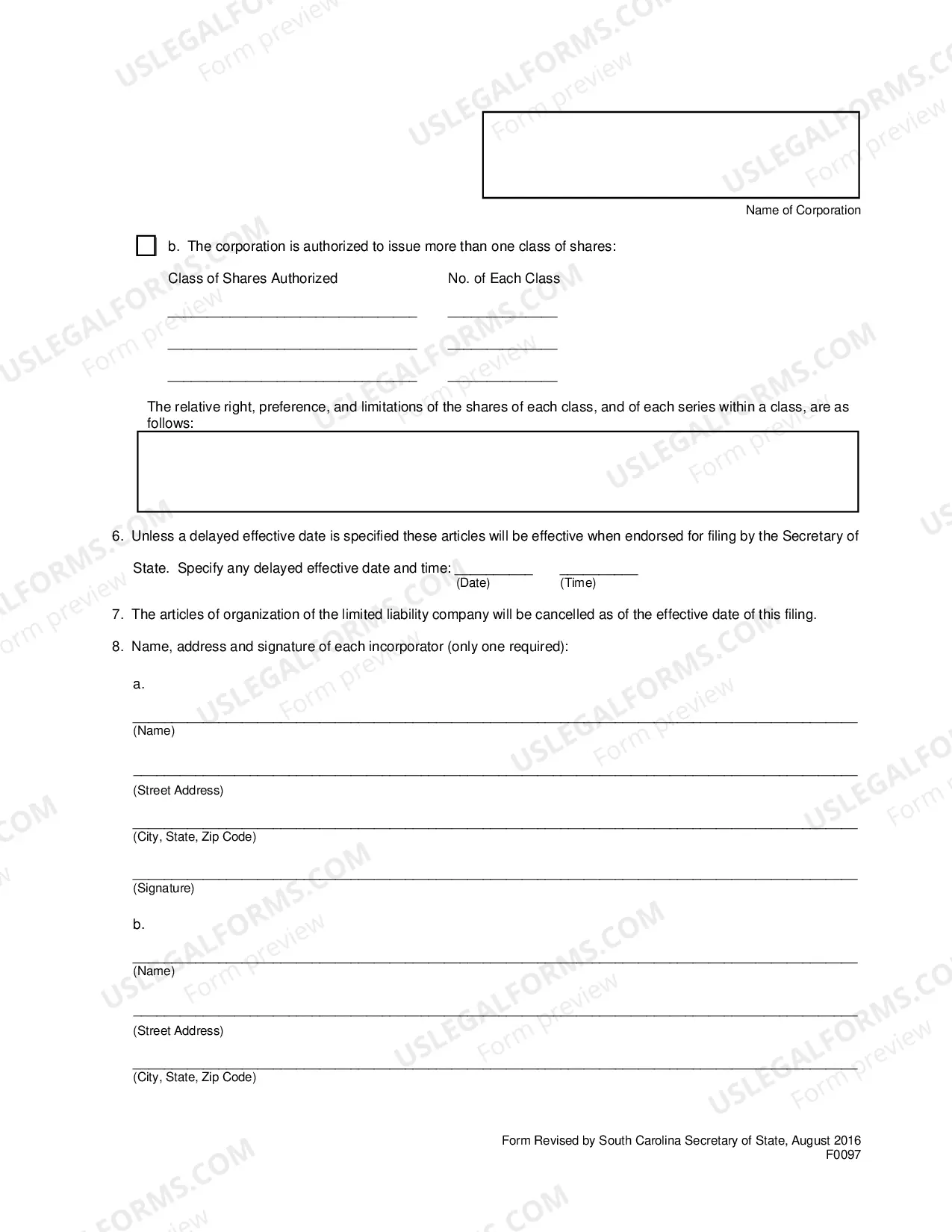 Preview Articles of Conversion - LLC To Corporation