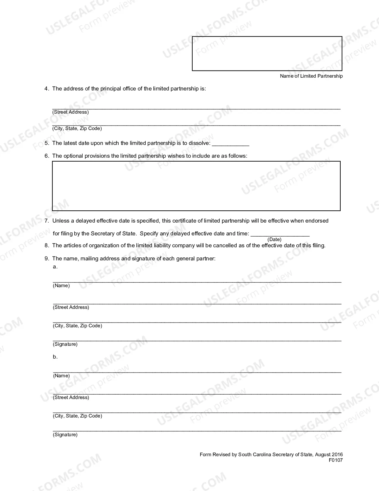 Preview Articles of Conversion - LLC To Limited Partnership