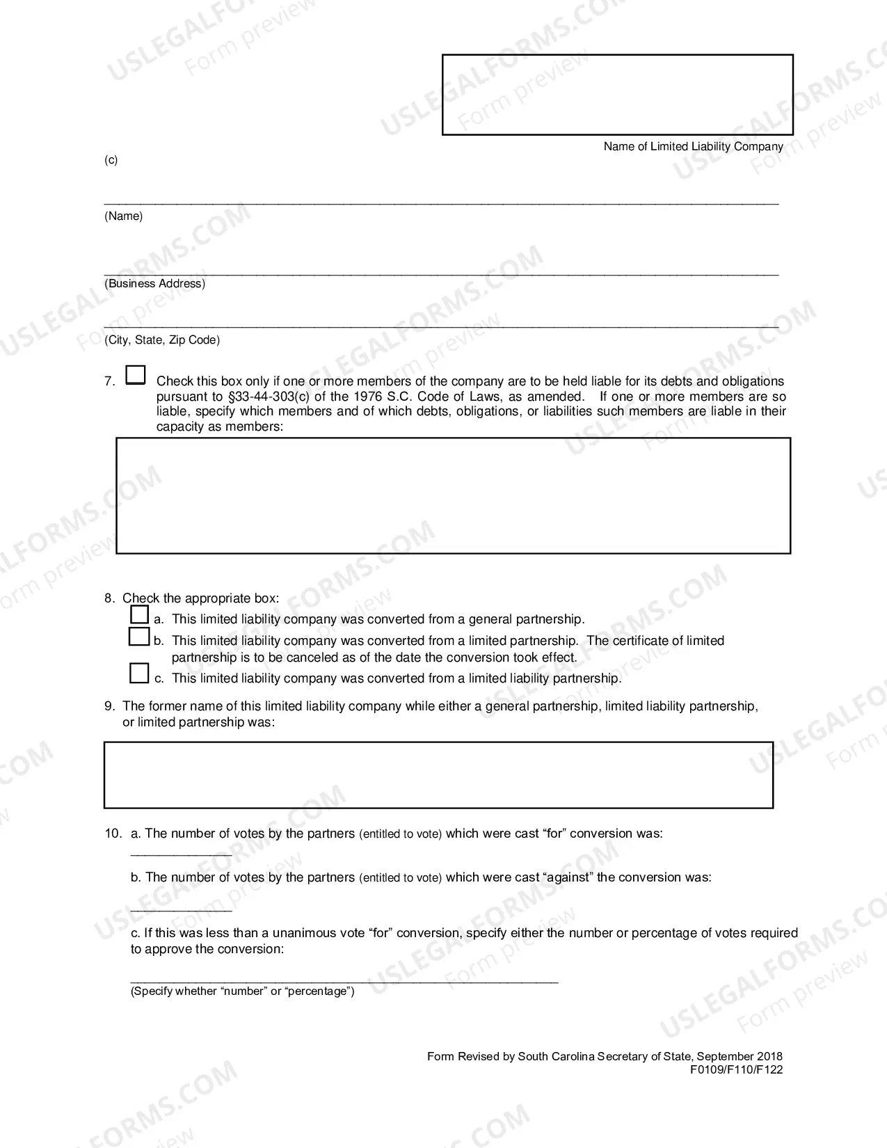 Preview Articles of Conversion - Partnership Or Limited Partnership To Corporation