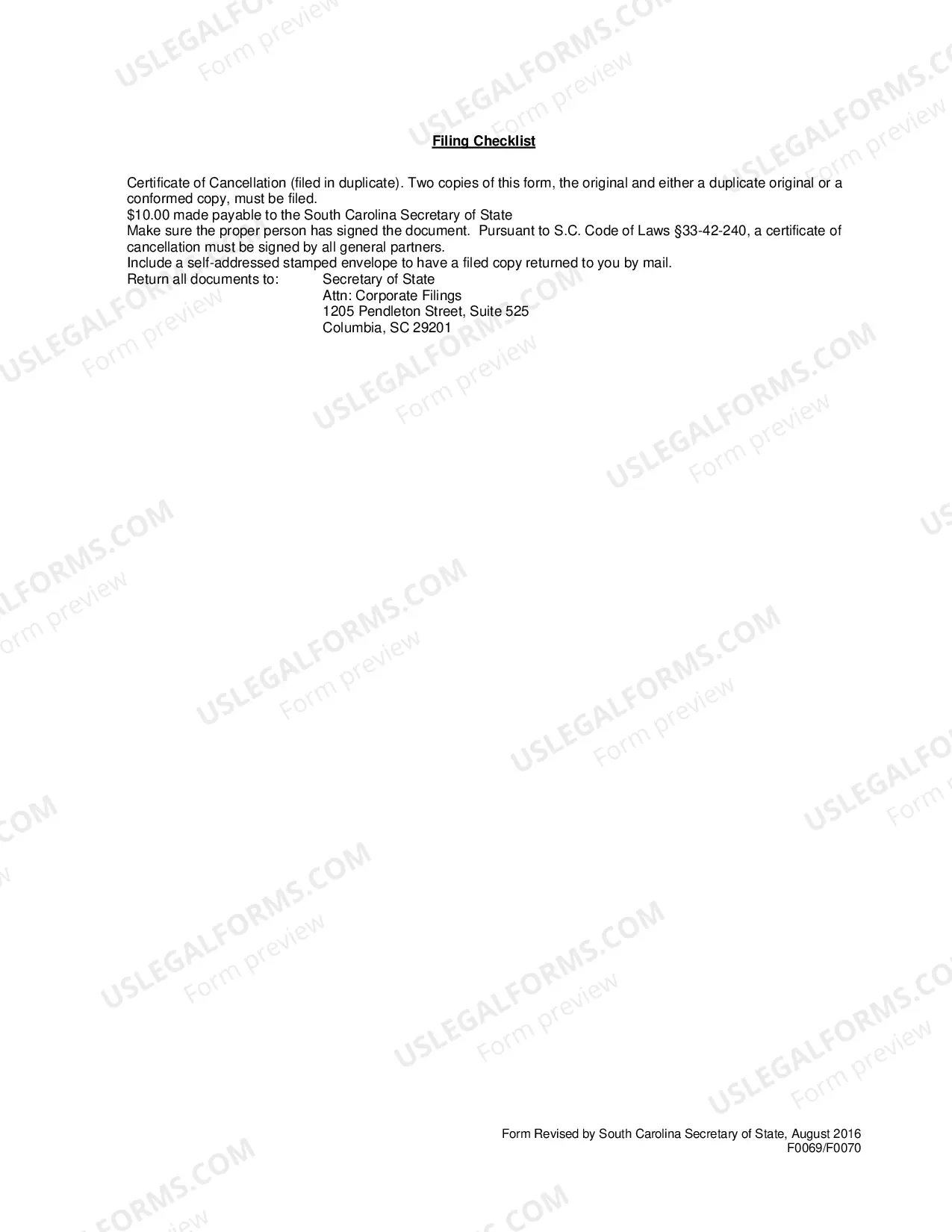 Preview Certificate of Cancellation