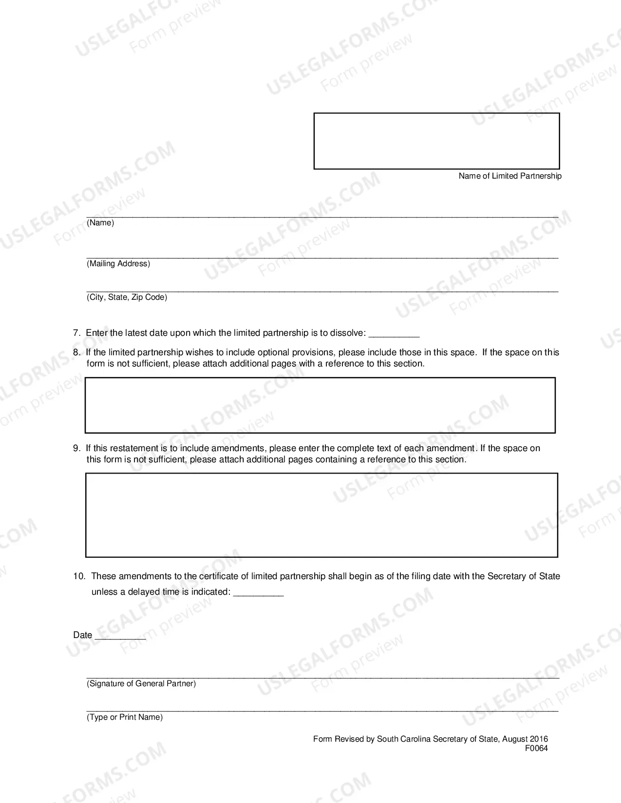 Preview Restated Certificate of Limited Partnership