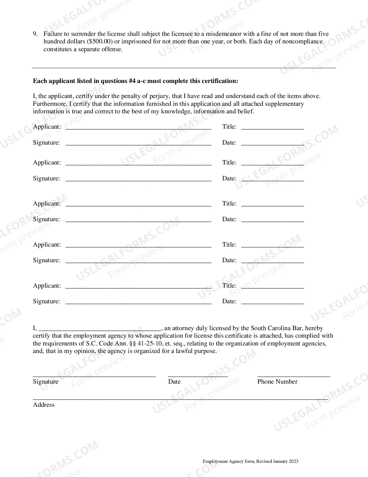 Preview Application For License To Operate An Employment Agency