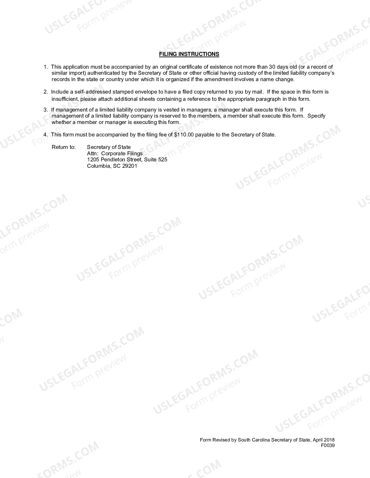 Preview Application By Foreign Nonprofit Corporation For Amended Certificate of Authority