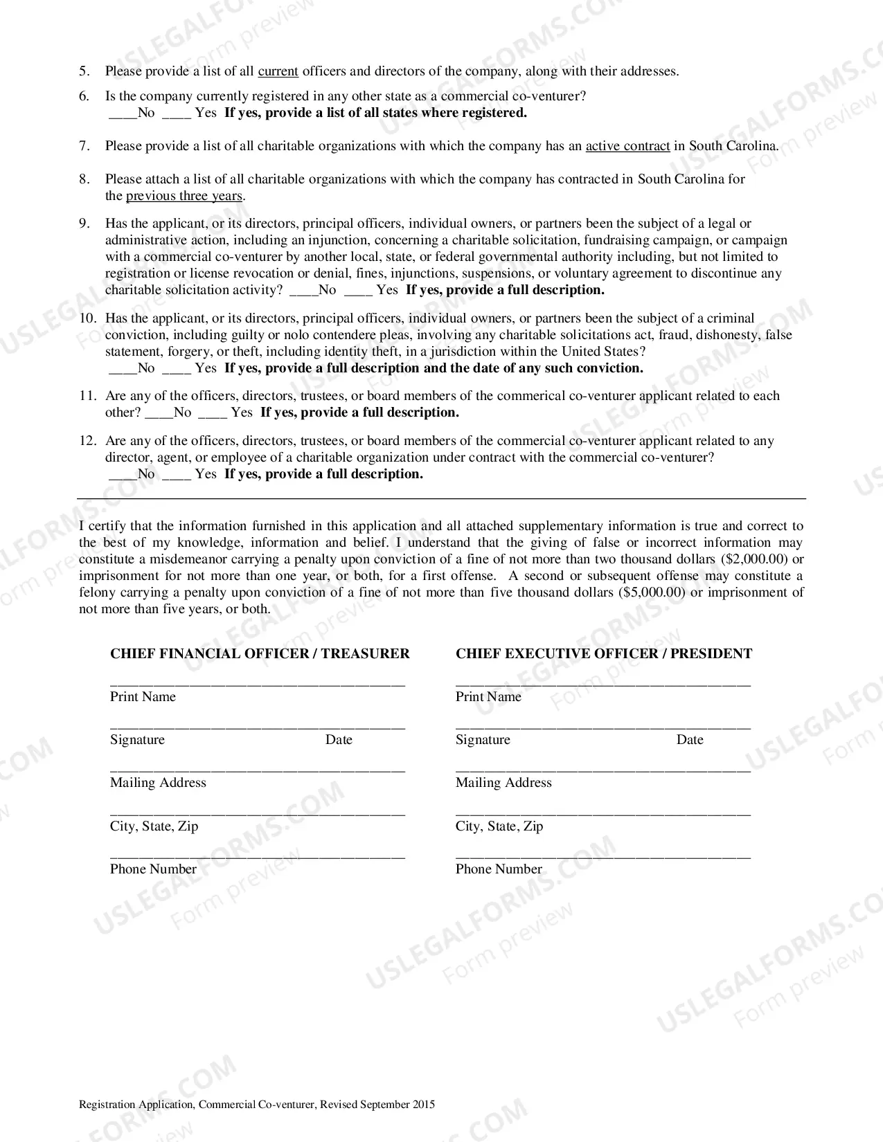 Preview Registration Application Commercial Co-Venturer