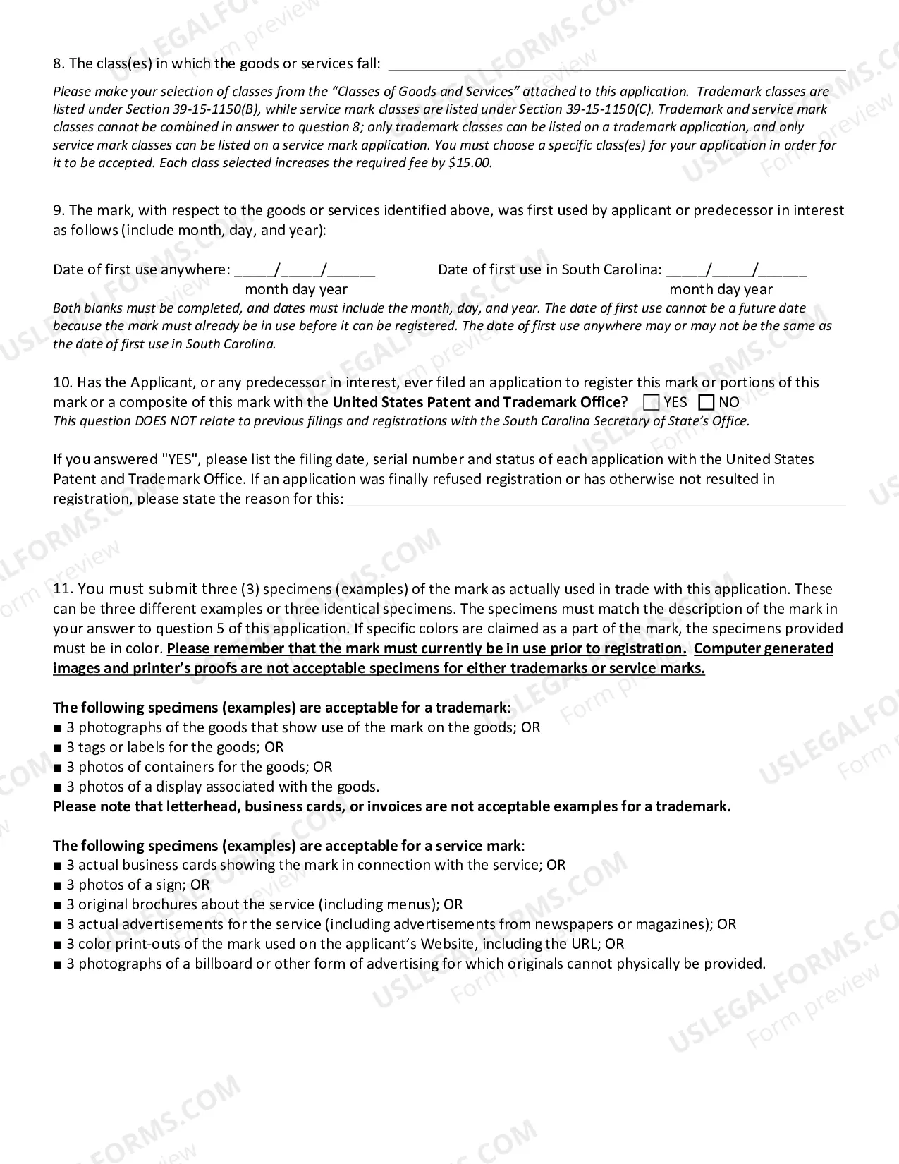 Preview Trademark and Service Mark Assignment Application (Assignment of A Trademark Or Servce Mark)