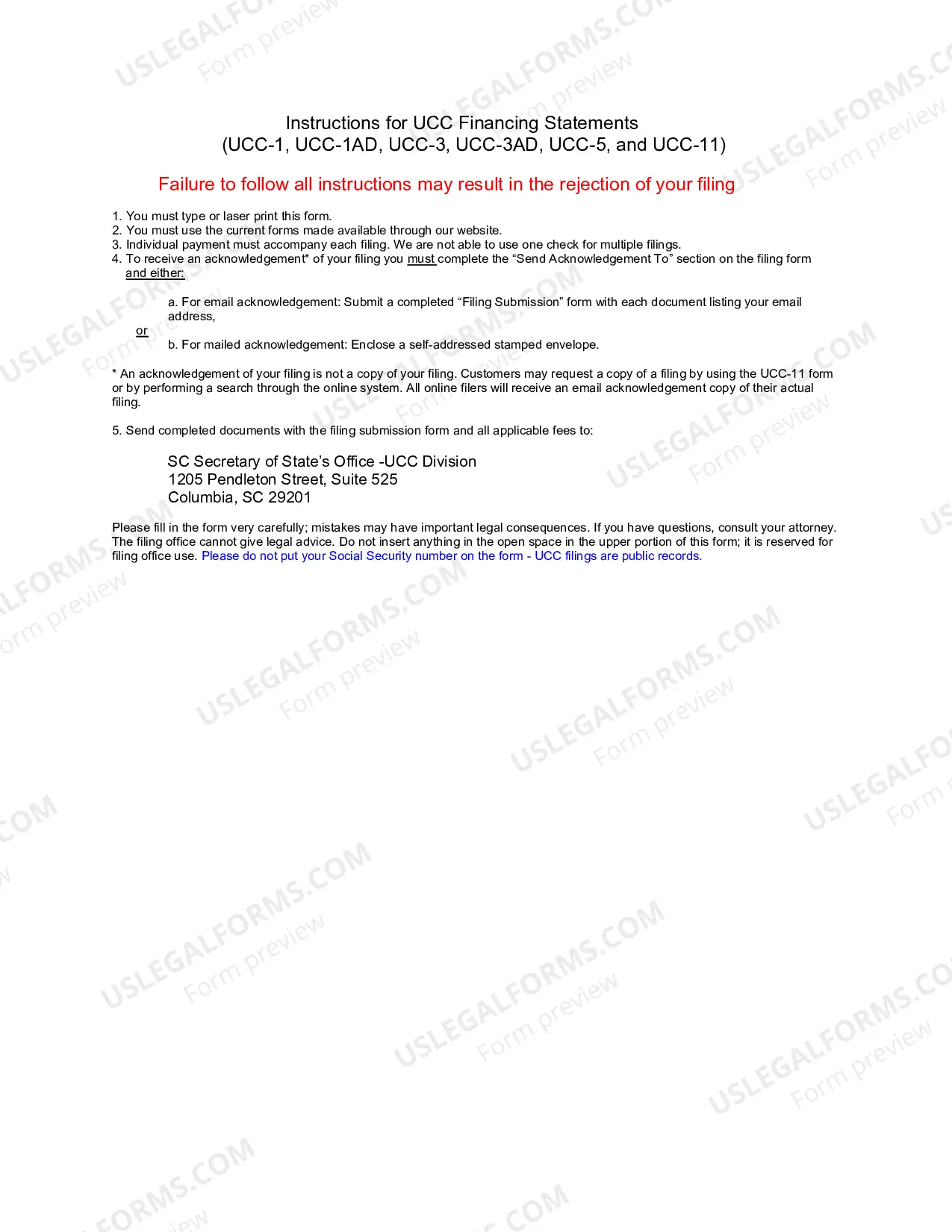 Preview UCC-1ad Financing Statement Addendum