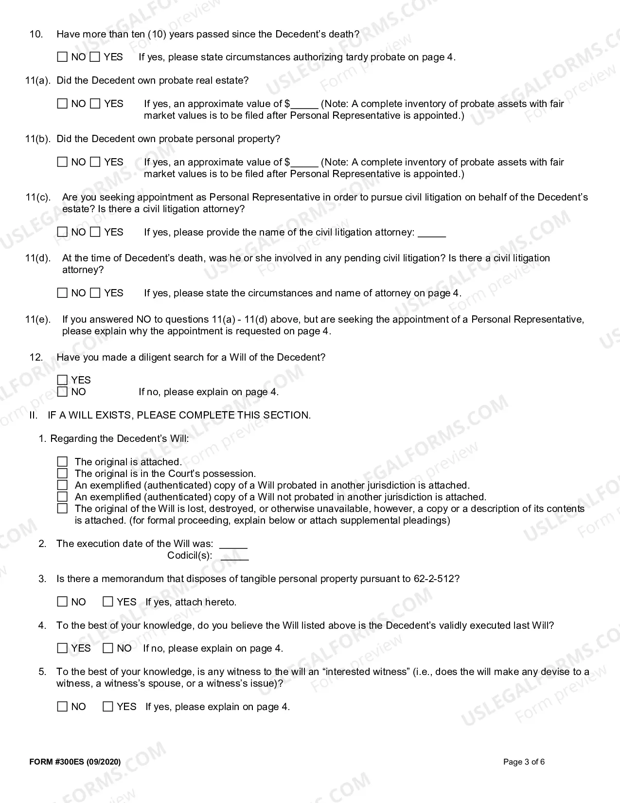 Preview Application (Informal) / Petition (Formal) for Probate of Will or Appointment (Mandatory)