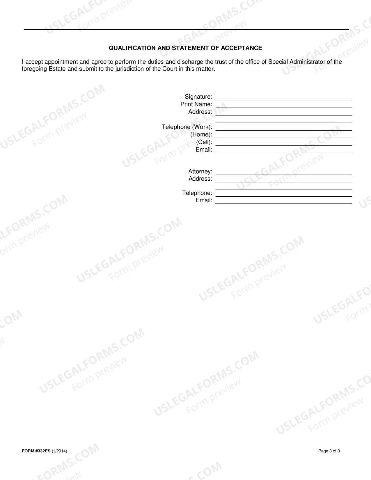 Preview Application / Petition for Appointment of Special Administrator