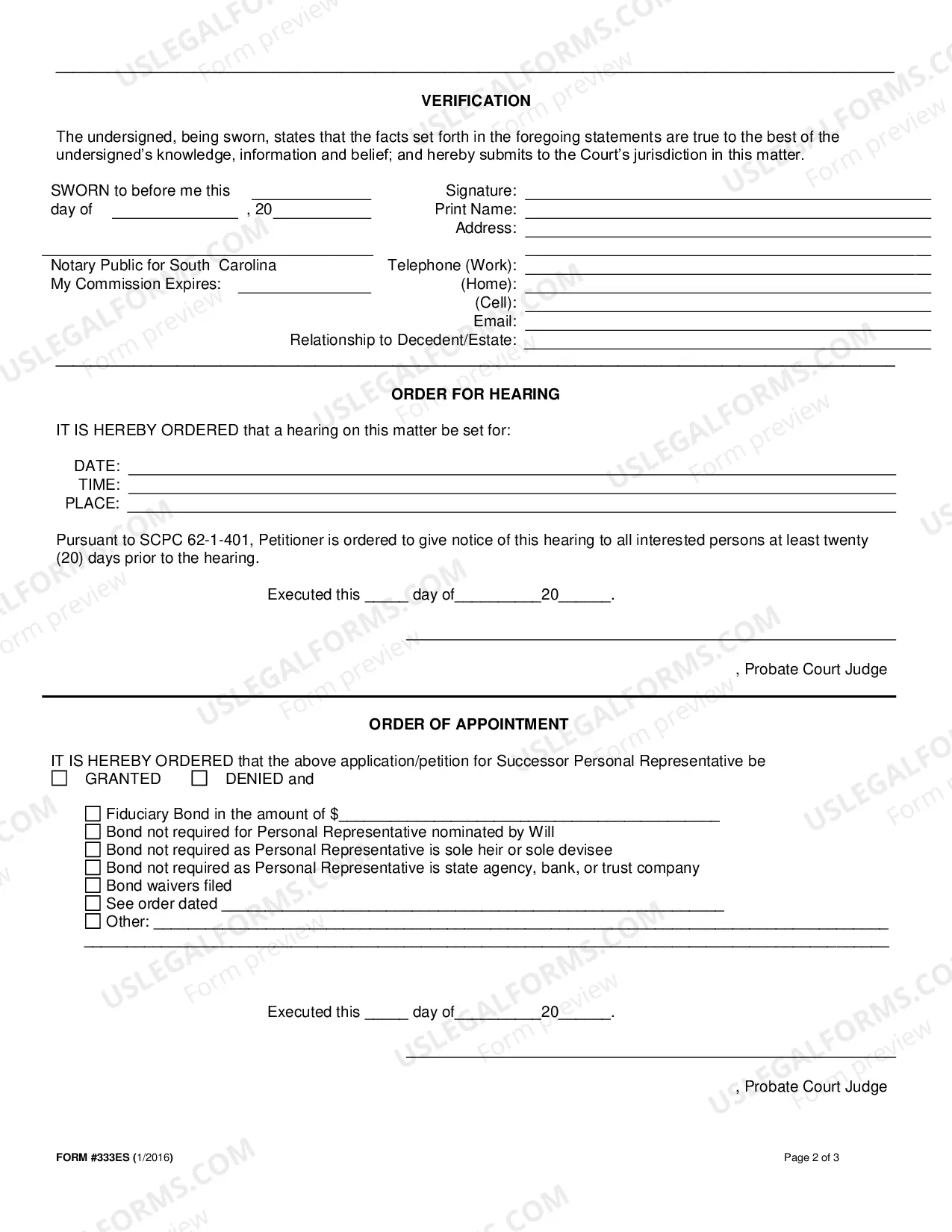 Preview Application / Petition for Successor Personal Representative