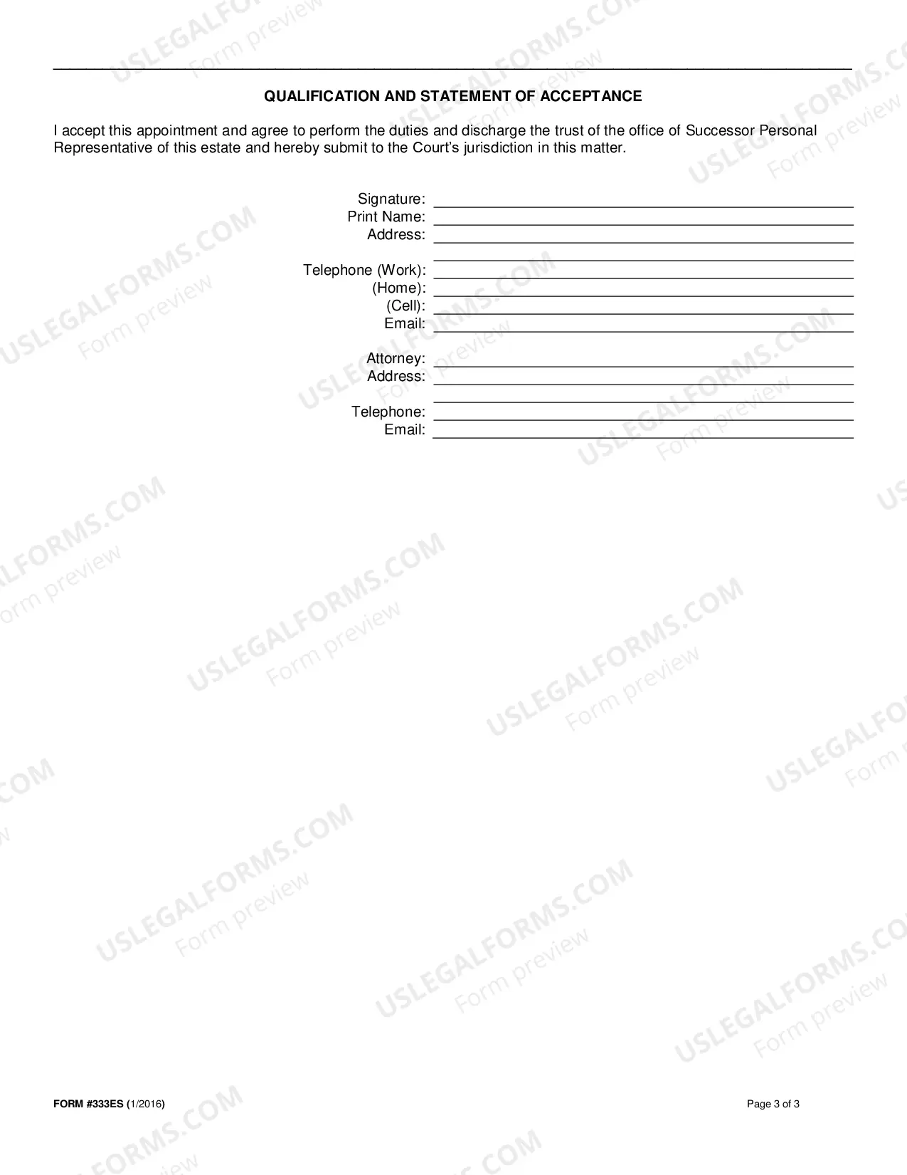 Preview Application / Petition for Successor Personal Representative