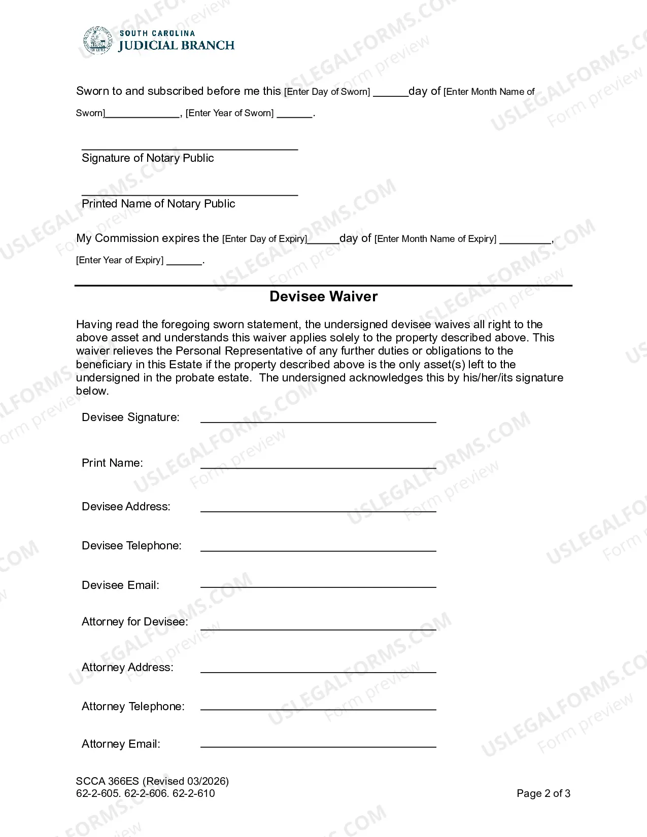 Preview Affidavit of Adeemed or Abated Property