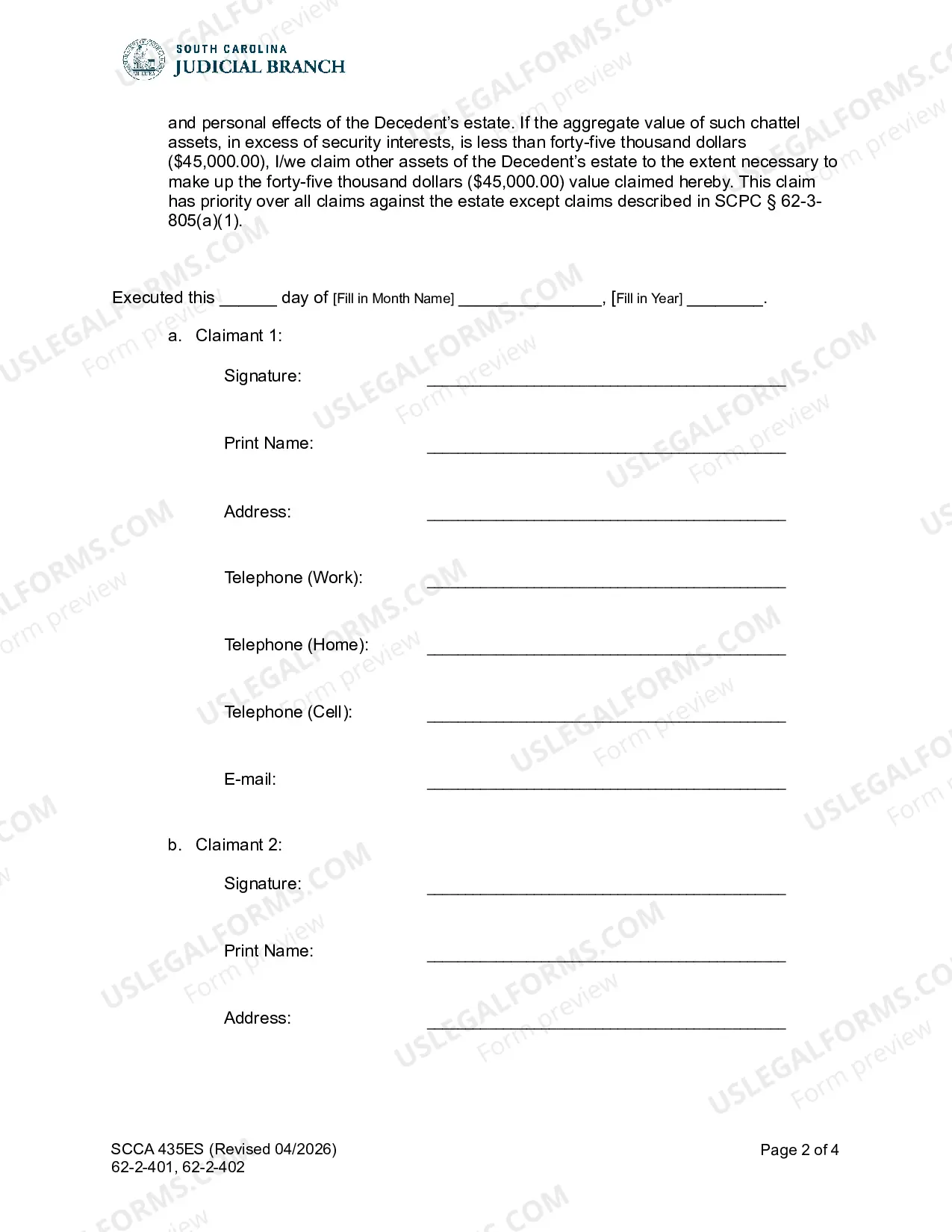Preview Exempt Property Claim