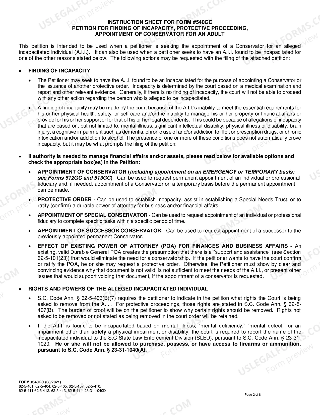 Preview Petition for Protective Order and/or Appointment of Conservator (Mandatory)
