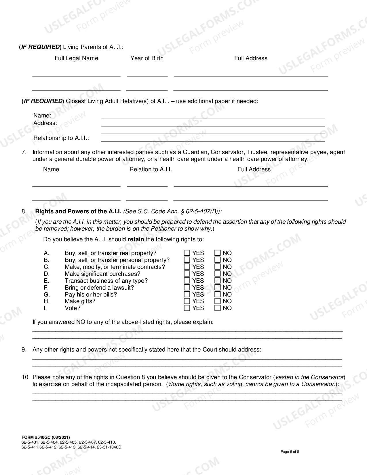 Preview Petition for Protective Order and/or Appointment of Conservator (Mandatory)