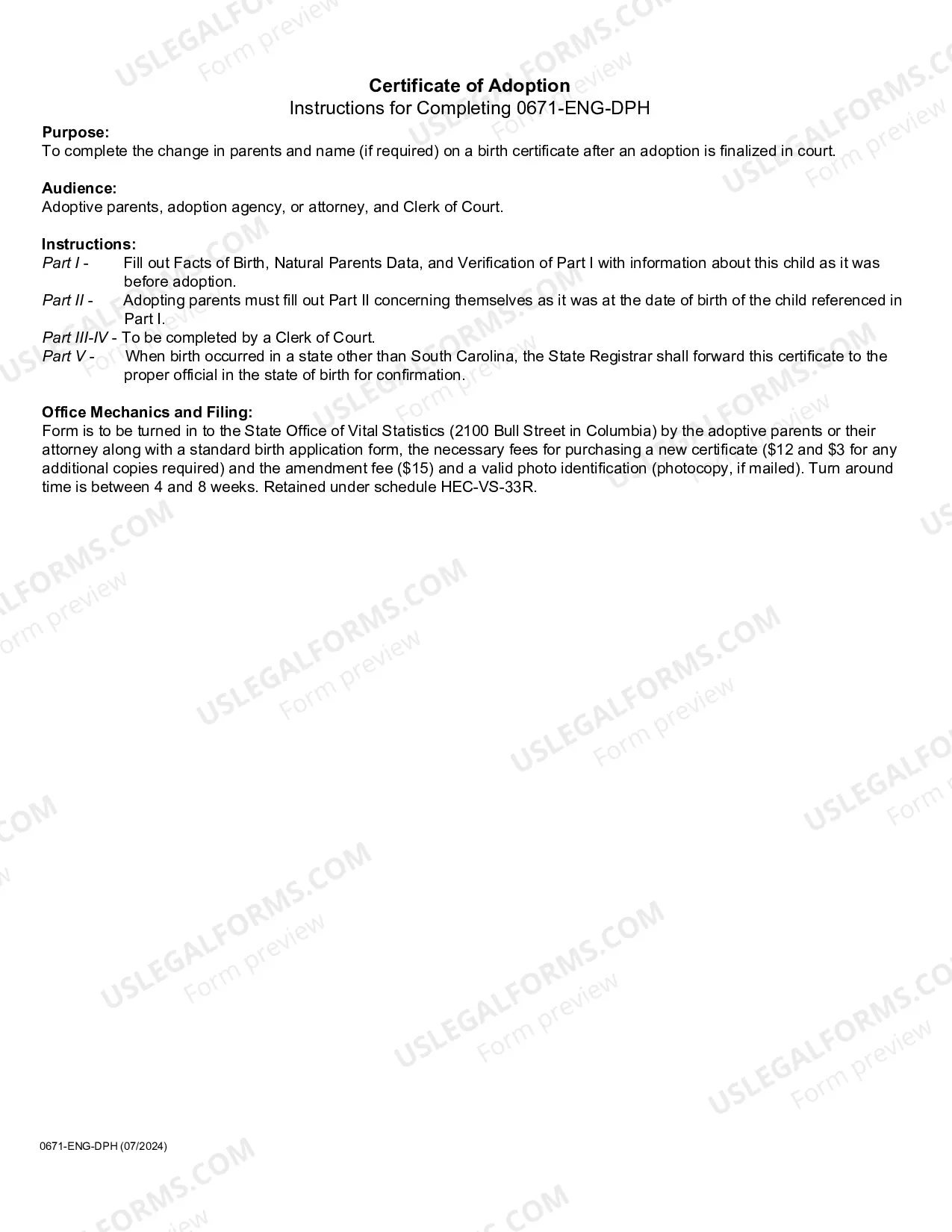 Preview Certificate of Adoption