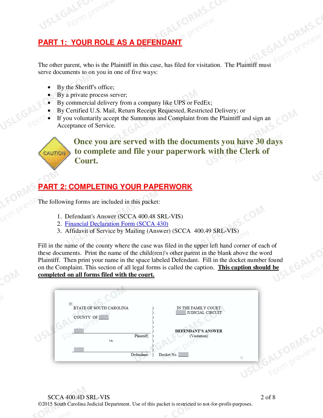 Preview SRL-Visitation Defendant Instructions