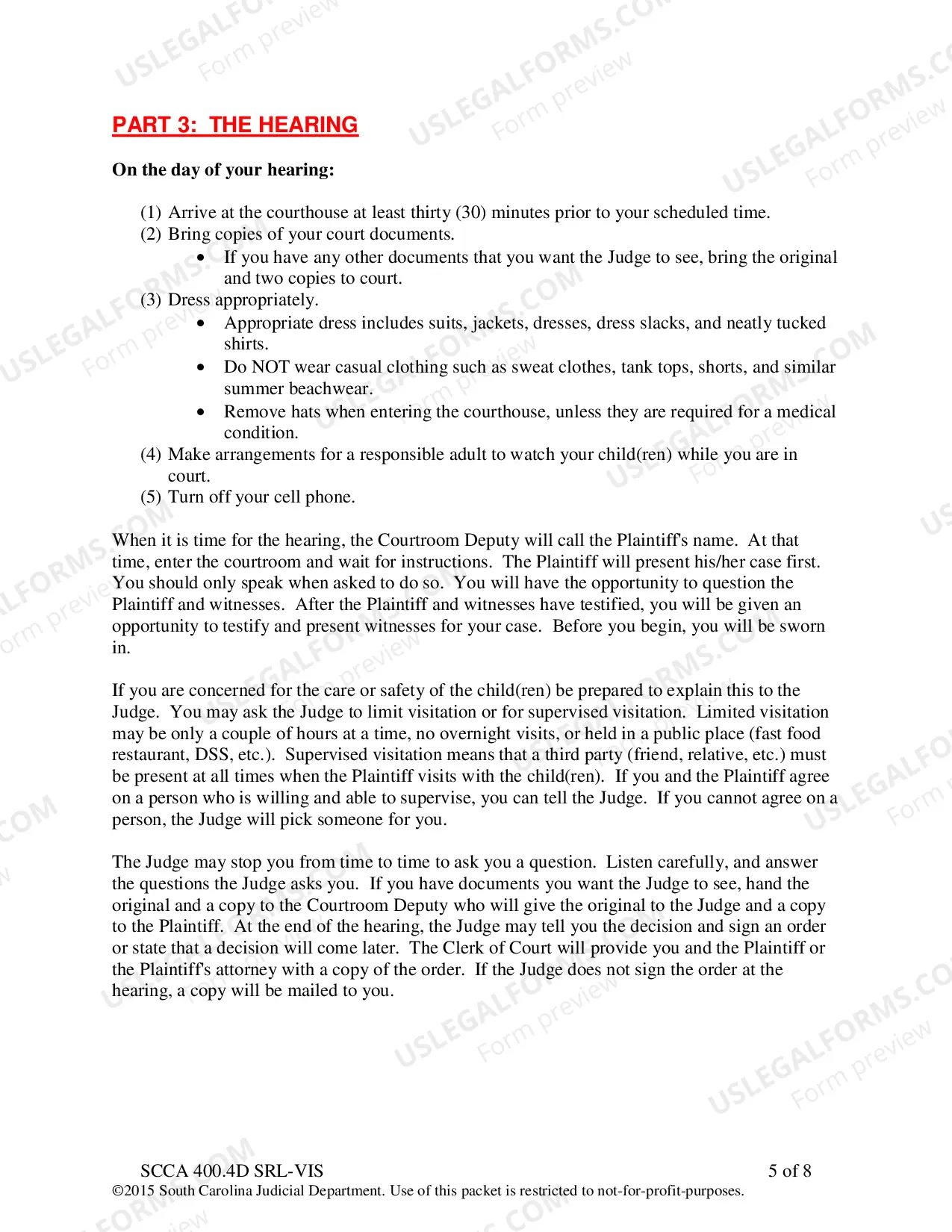 Preview SRL-Visitation Defendant Instructions