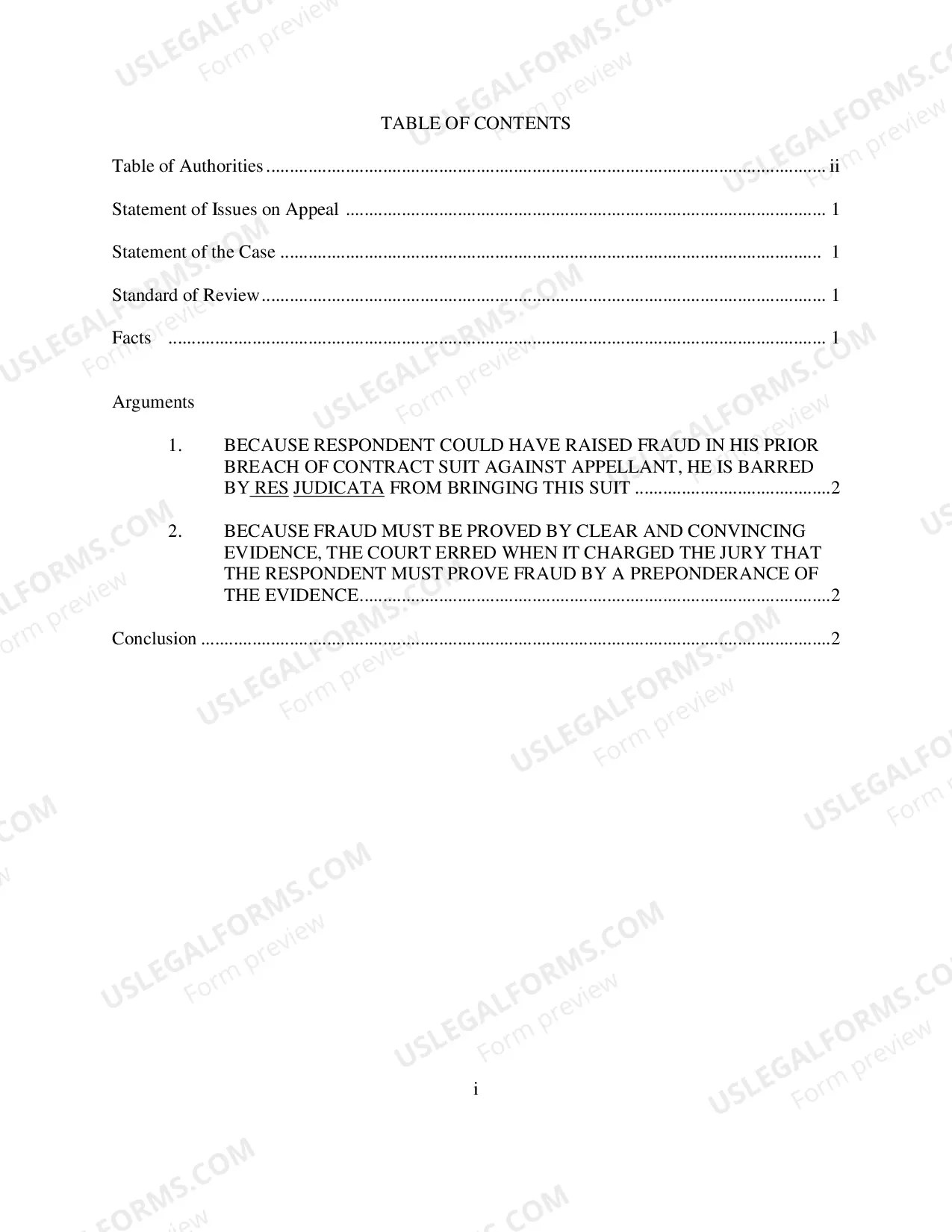 Preview Form 13 - Brief of Appellant