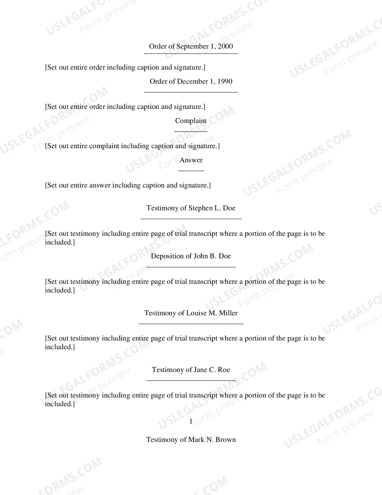 Preview Form 15 - Record on Appeal