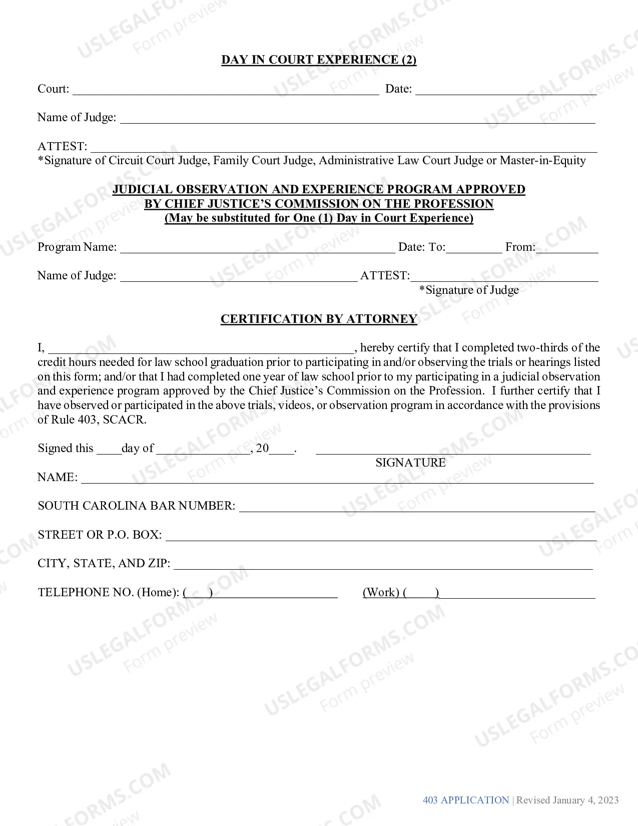 Preview Certificate - Rule 403
