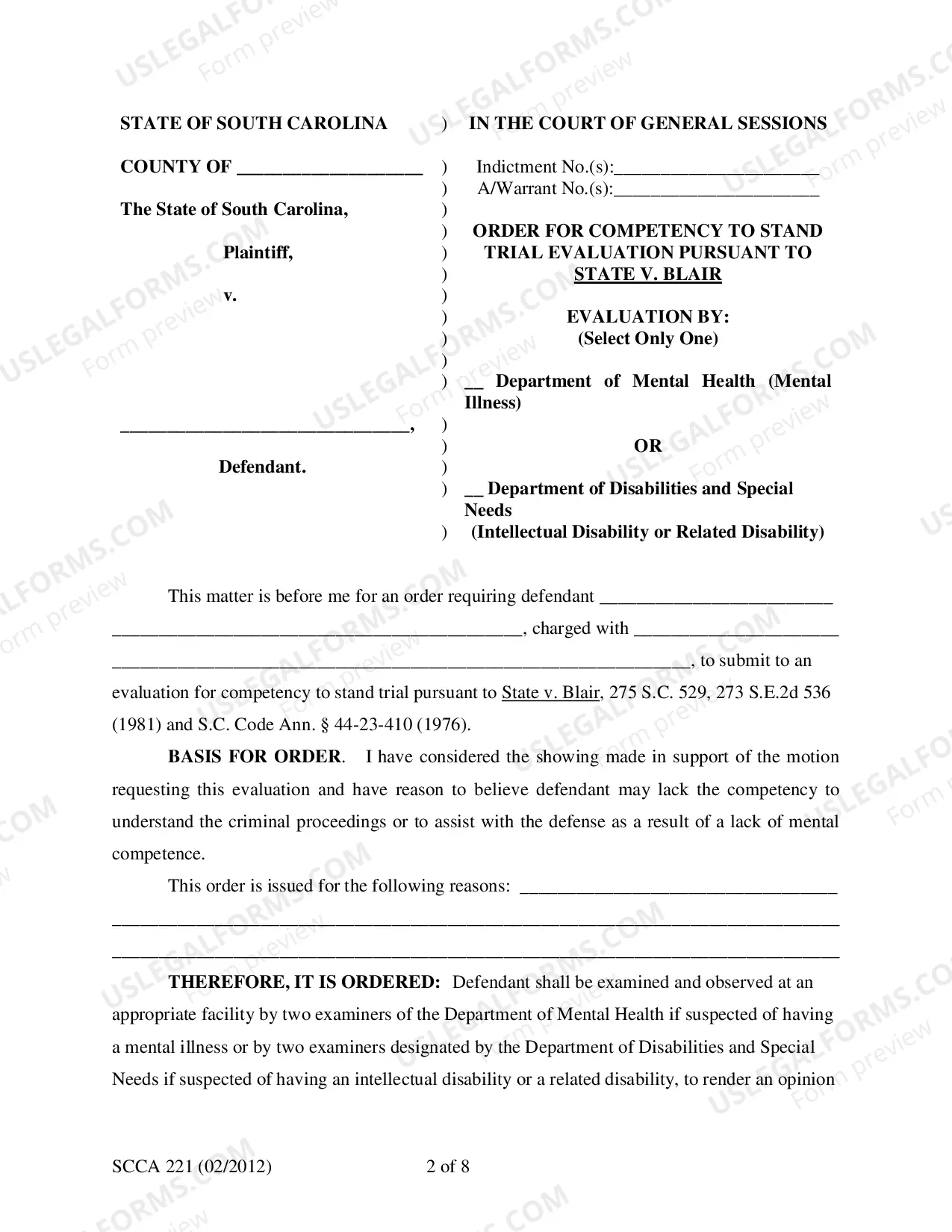 Preview Competency Order for Evaluation