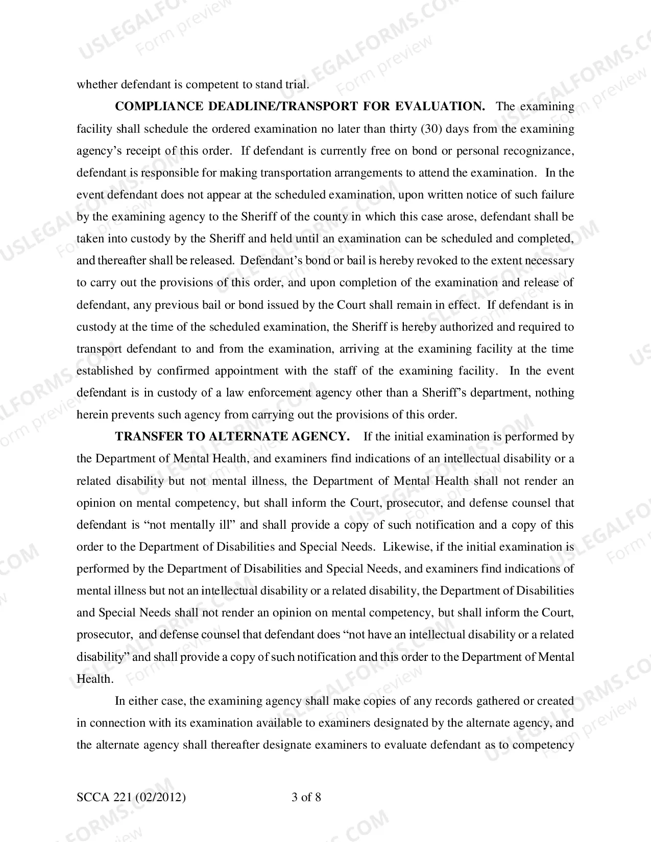 Preview Competency Order for Evaluation