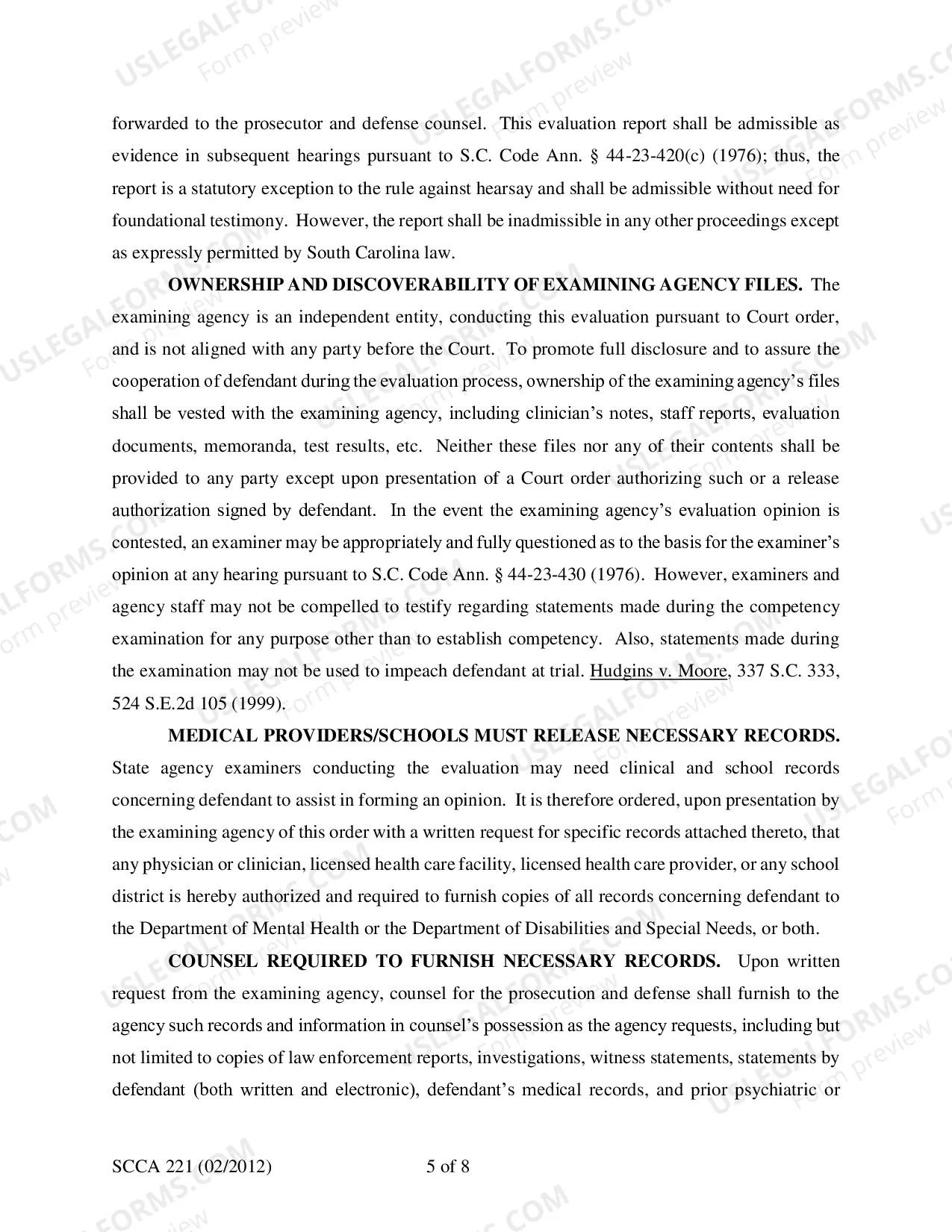 Preview Competency Order for Evaluation