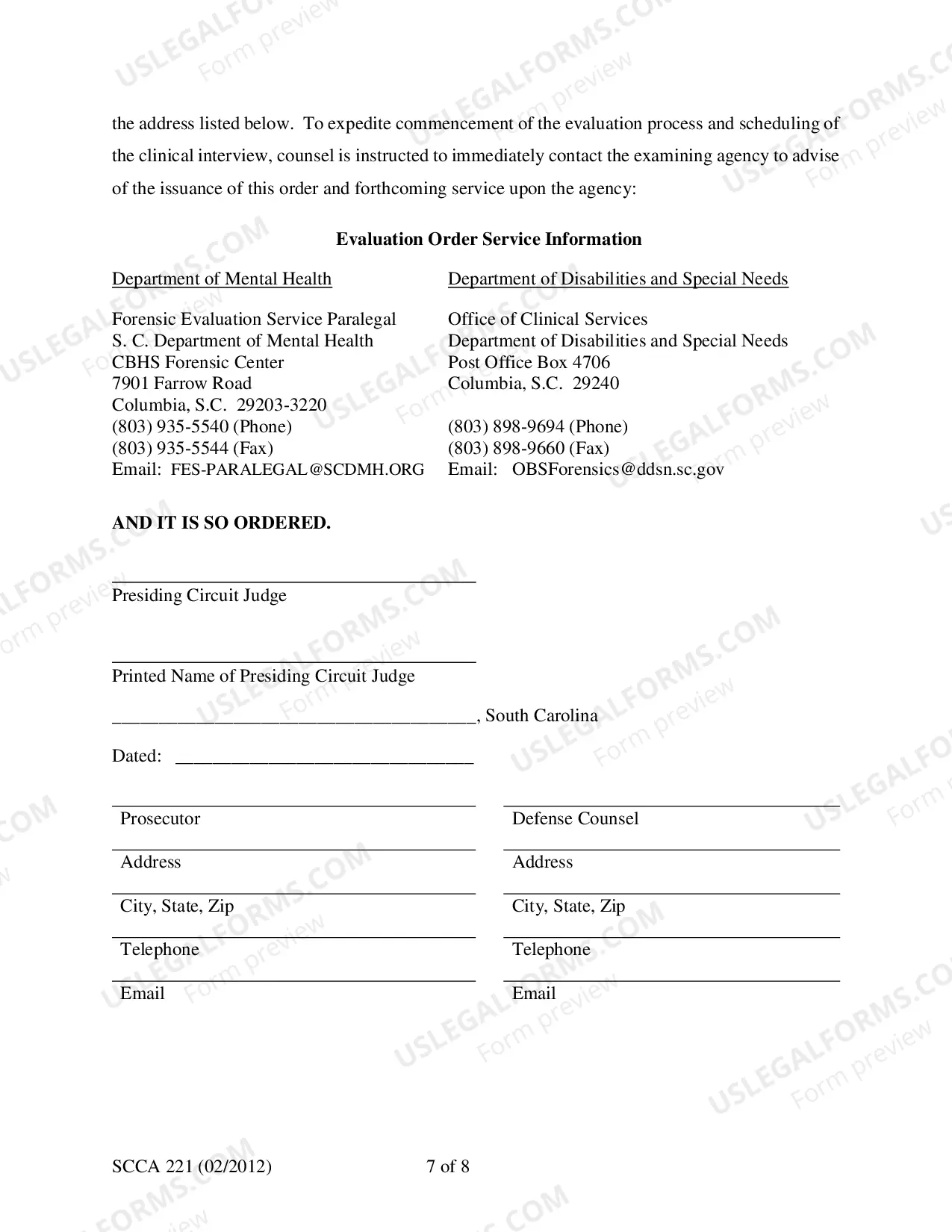 Preview Competency Order for Evaluation