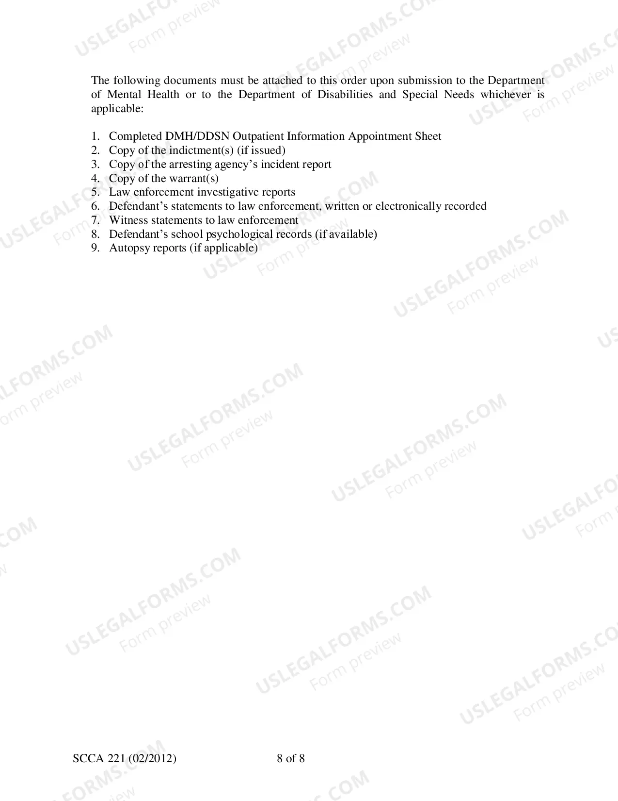 Preview Competency Order for Evaluation