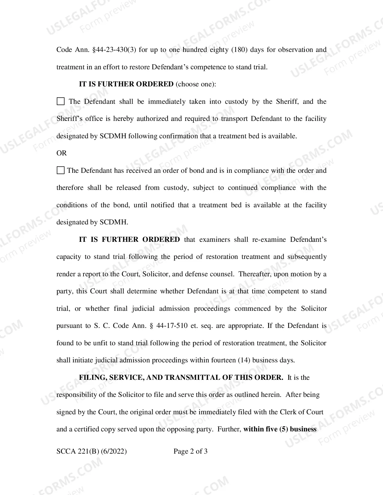 Preview Competency-Defendant Not Competent, But Likely to Restore