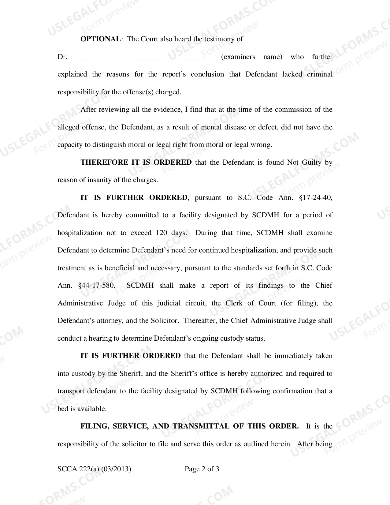 Preview Criminal Responsibility-Finding of Not Guilty by Reason of Insanity