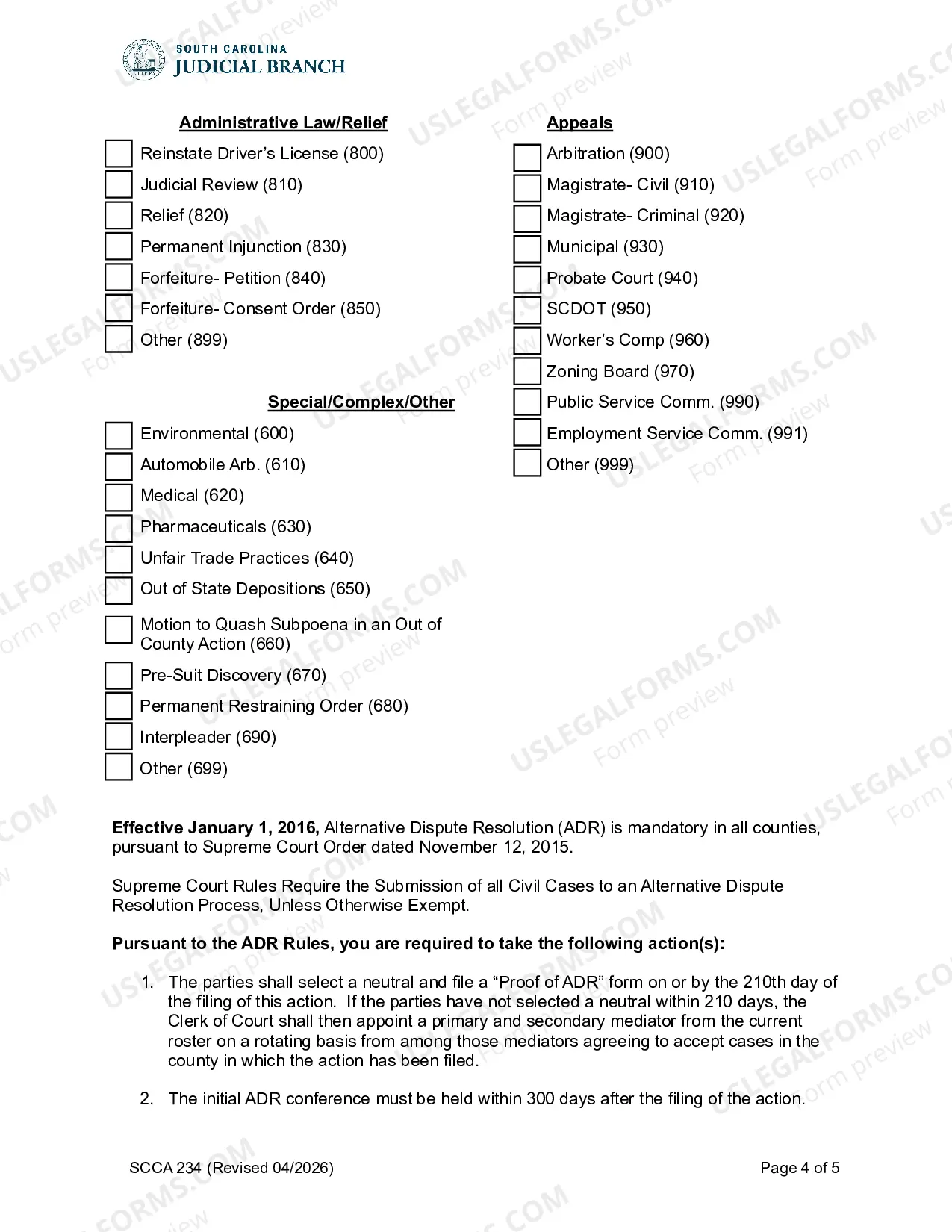 Preview Civil Action Coversheet