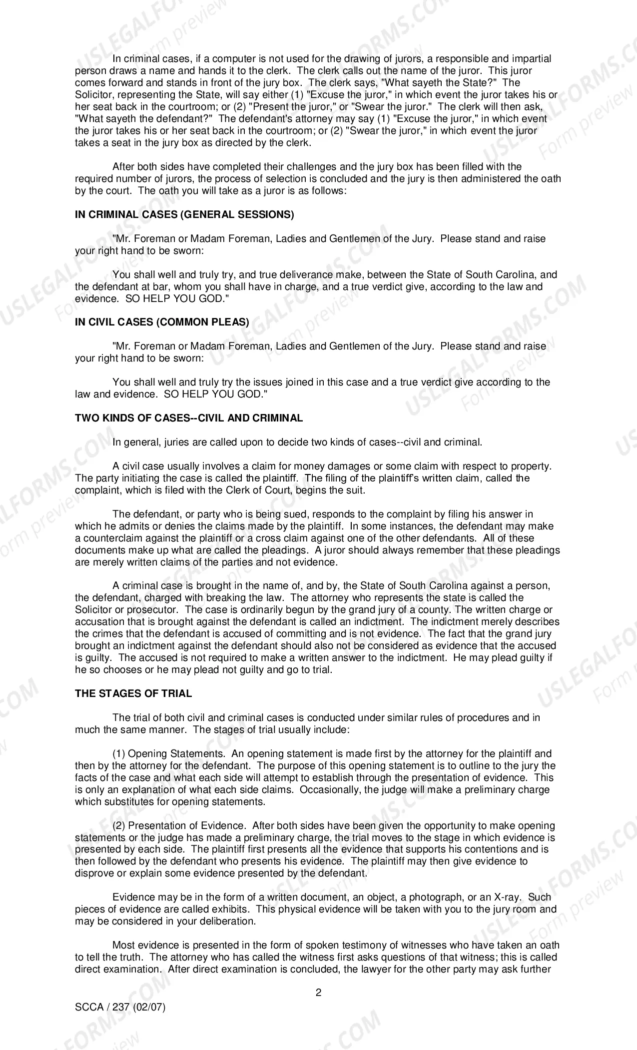 Preview Juror Information